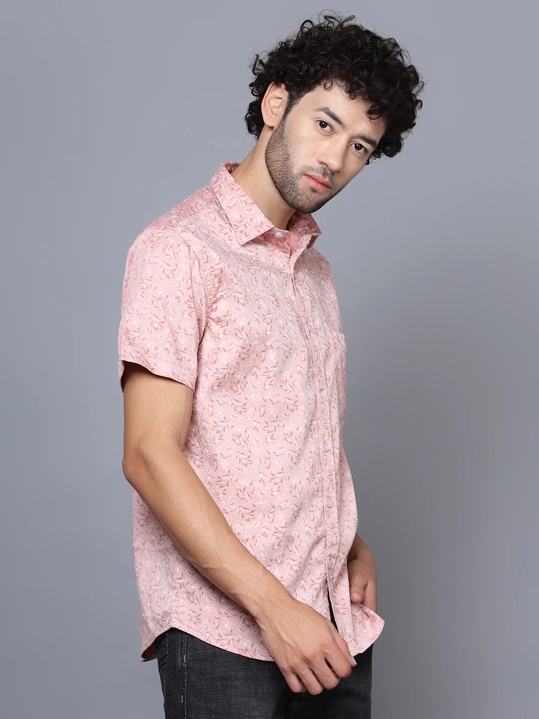 Casual Shirt for Men | Breathable & Soft with Color Fastness Regular Fit Spread Collar Neck Cotton Blend Fabric Printed Pattern - Image 4