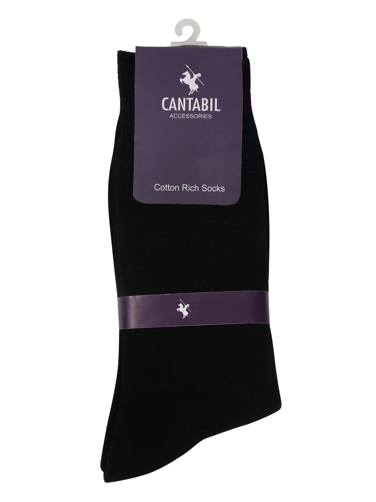 Men's Black Basic Crew length Socks -Pack of 3 - Image 5