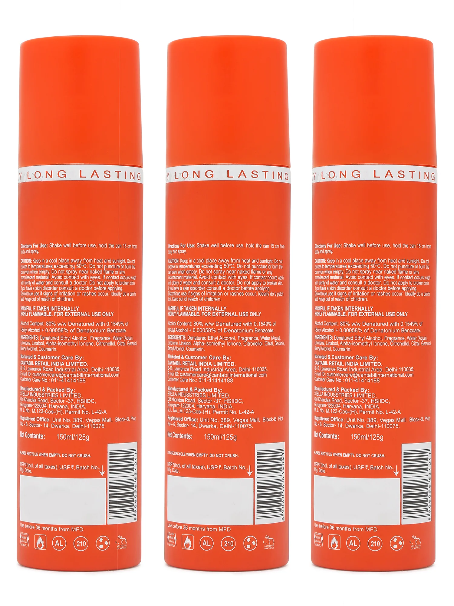 Unisex Fiery Glaze - Orange Deodrant - Pack of 3 ( 150 ml each ) - Image 6