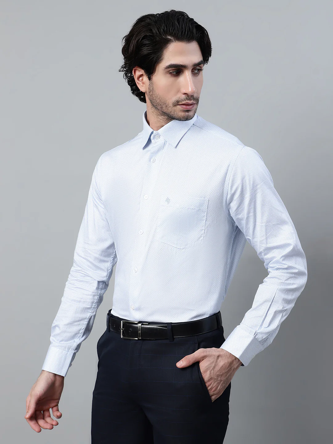 Formal Shirt for Men l Breathable & Soft with Color Fastness Regular Fit Spread Collar Neck Cotton Fabric Printed Pattern - Image 3