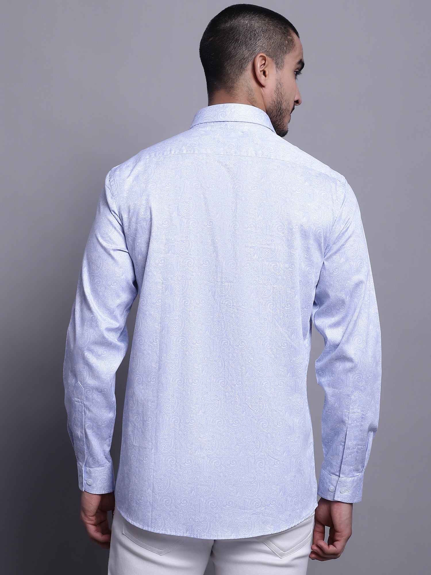 Formal Shirt for Men l Breathable & Soft with Color Fastness Regular Fit Spread Collar Neck Cotton Fabric Printed Pattern - Image 2