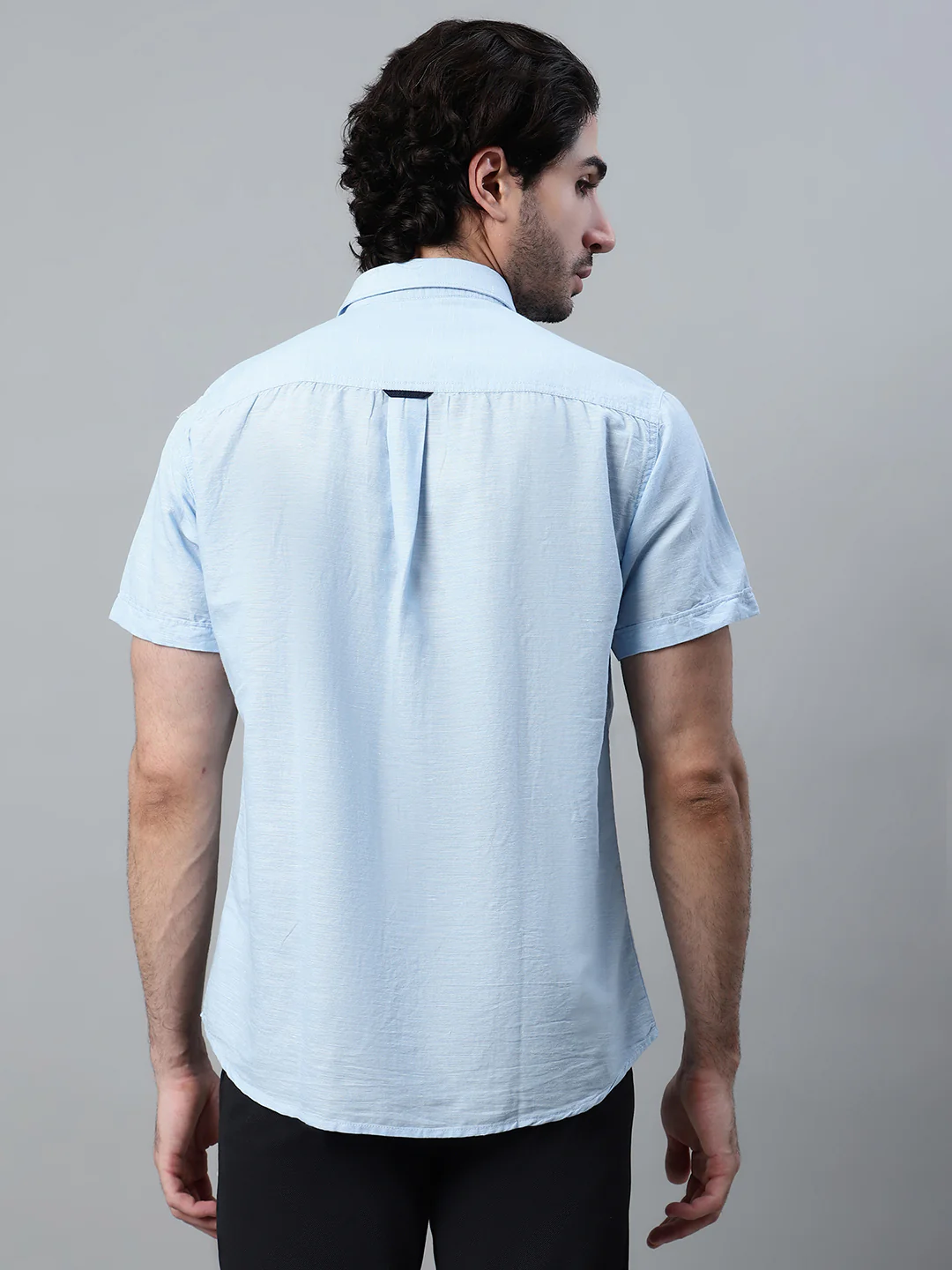 Casual Shirt for Men | Breathable & Soft with Color Fastness Regular Fit Spread Collar Neck Cotton Fabric Solid Pattern - Image 2