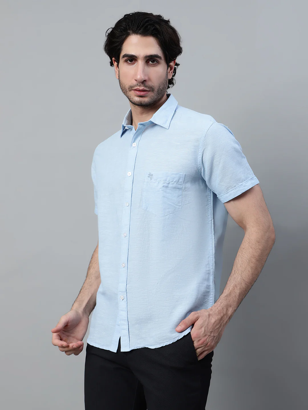 Casual Shirt for Men | Breathable & Soft with Color Fastness Regular Fit Spread Collar Neck Cotton Fabric Solid Pattern - Image 4