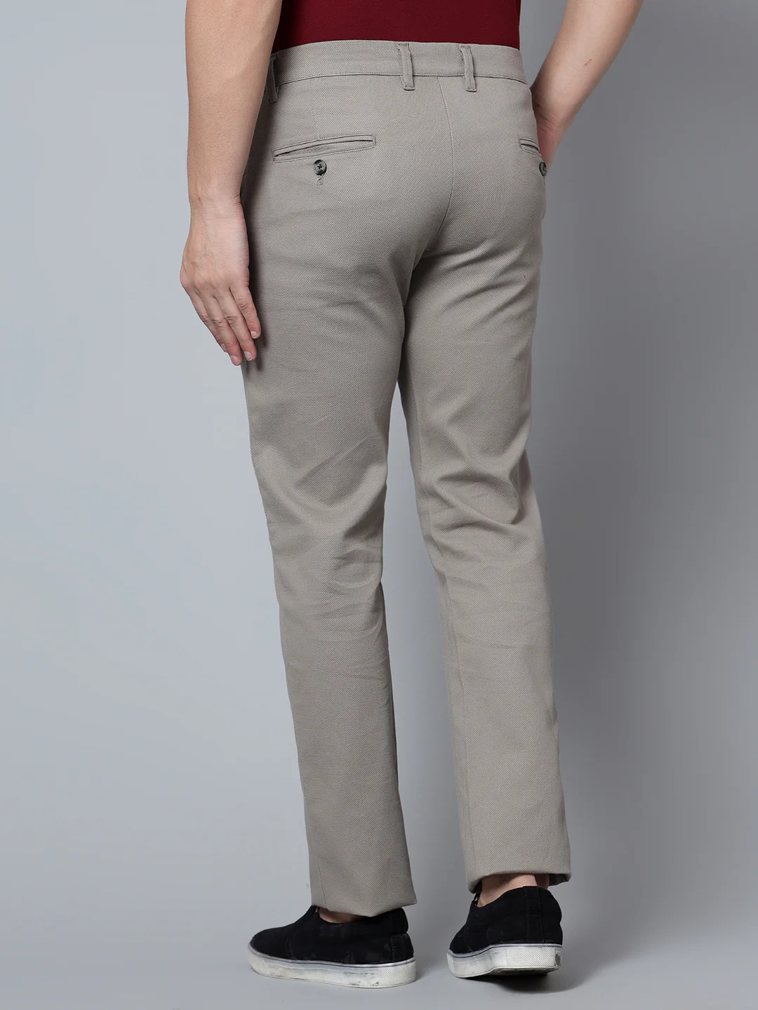 Men's Casual Flat front Stone  Trousers - Image 2