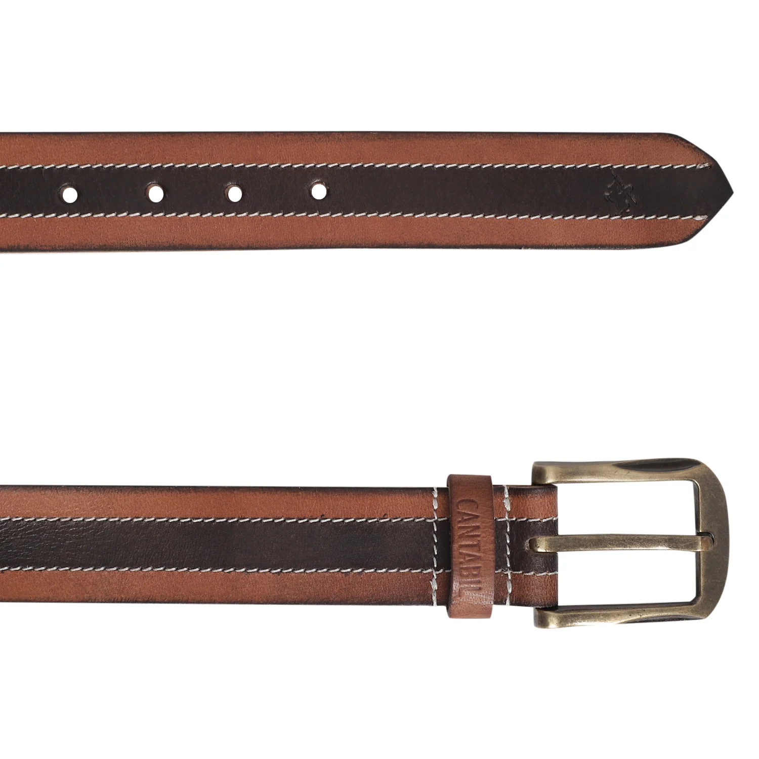 Men's Tan & Brown Casual Single Side Belt - Image 4