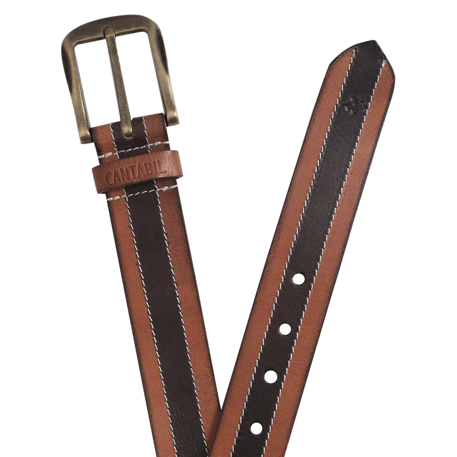 Men's Tan & Brown Casual Single Side Belt - Image 5