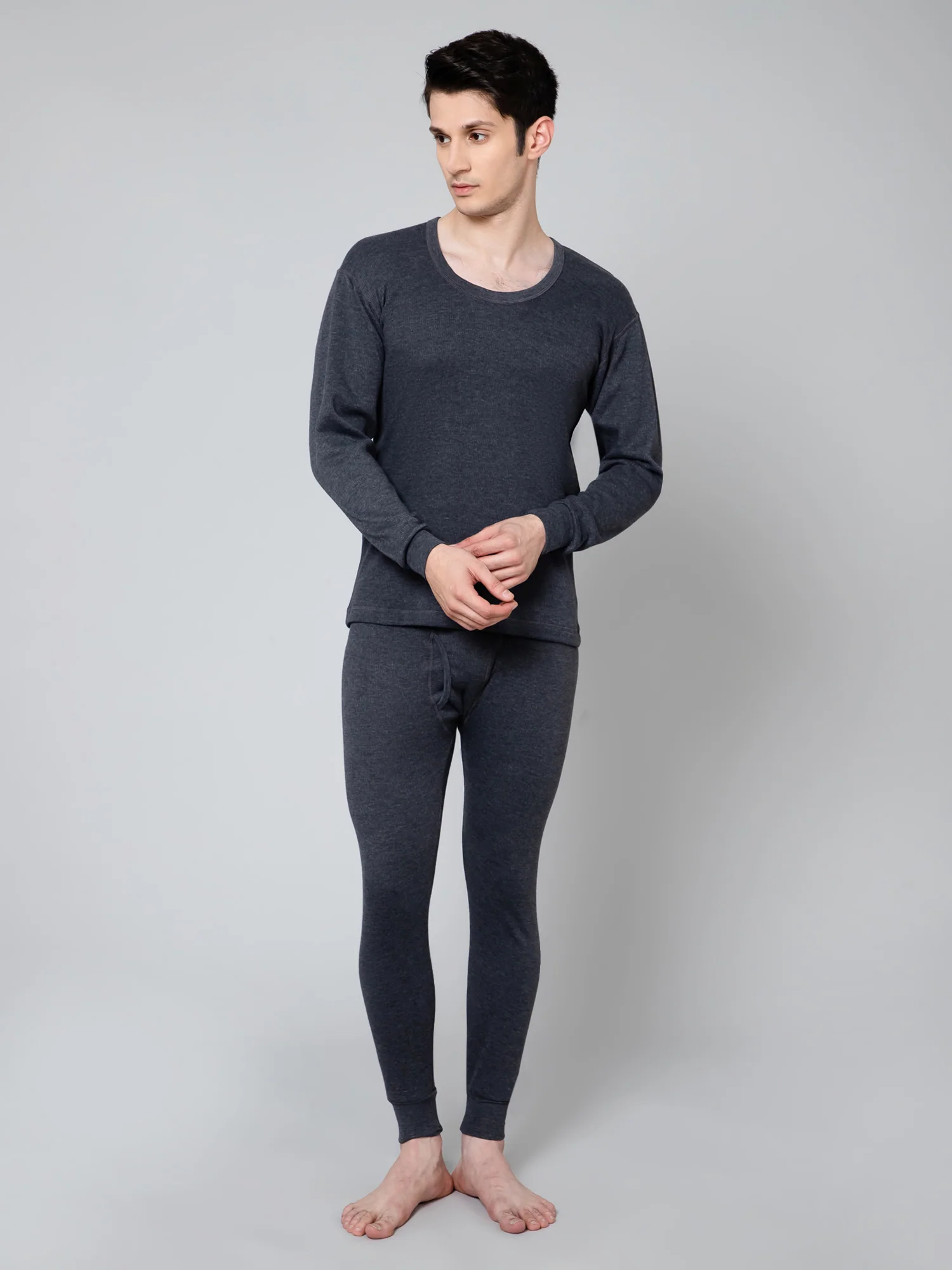 Men Anthra Melange Thermal Trouser - Image 5