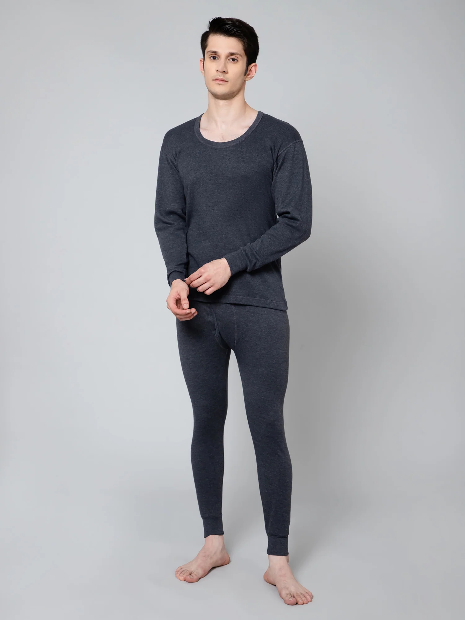 Men Anthra Melange Thermal Trouser - Image 6