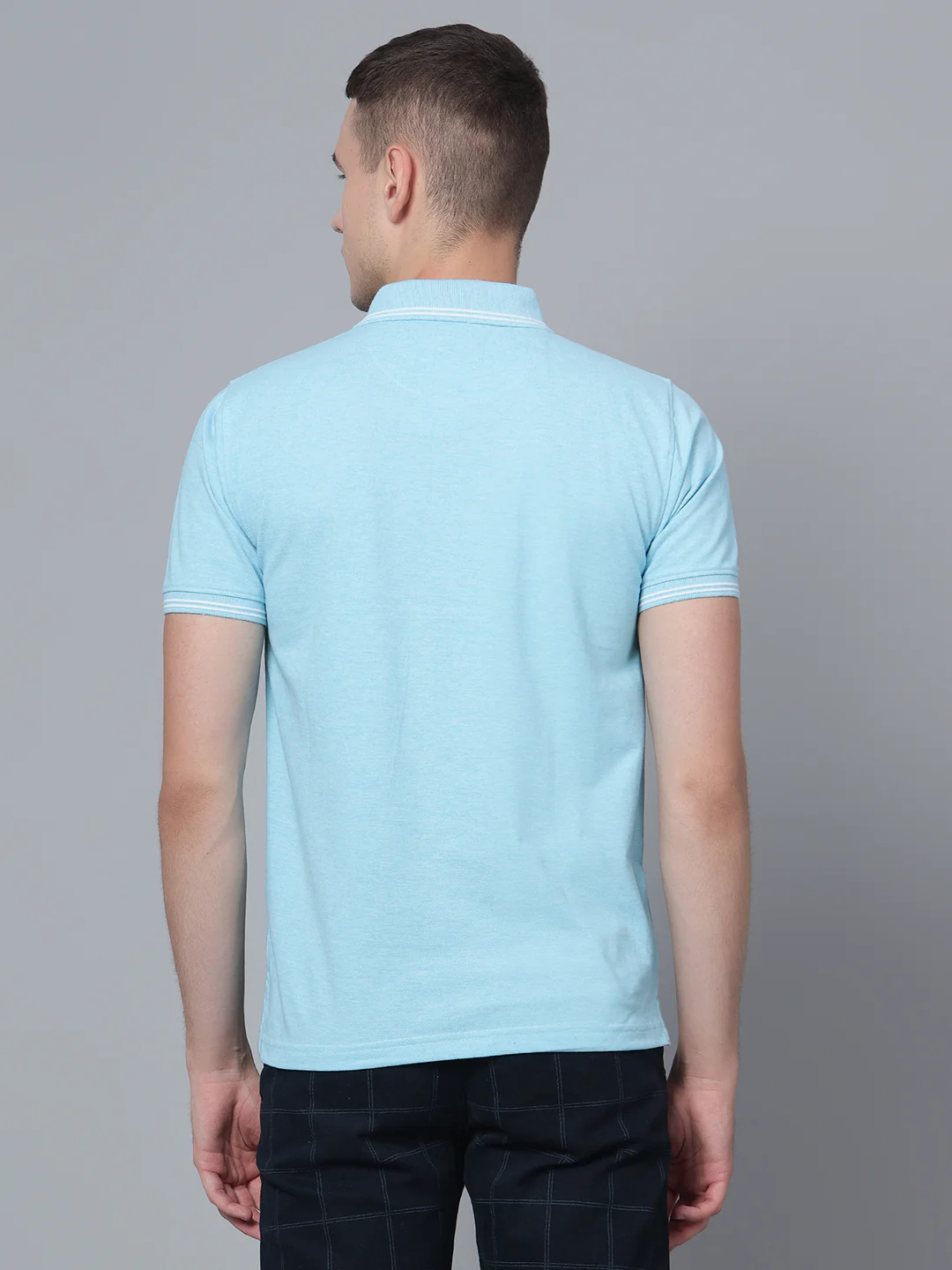 T-Shirt for Men | Breathable & Soft with Color Fastness Regular Fit Polo Neck Poly Cotton Fabric Solid Pattern - Image 4