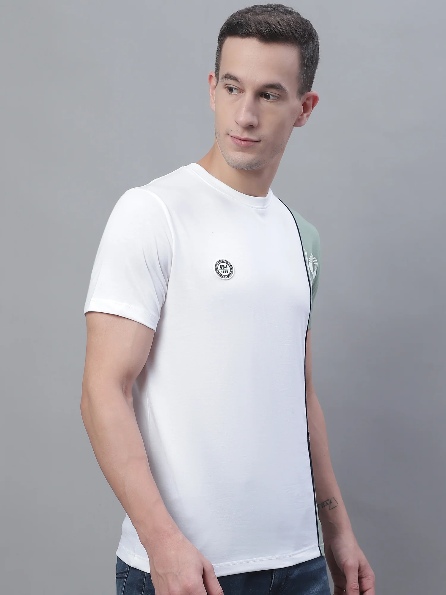 T-Shirt for Men | Breathable & Soft with Color Fastness Regular Fit Round Neck Poly Cotton Fabric Printed Pattern - Image 2