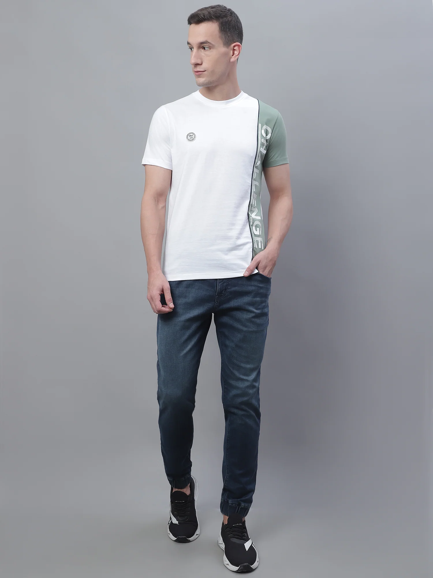 T-Shirt for Men | Breathable & Soft with Color Fastness Regular Fit Round Neck Poly Cotton Fabric Printed Pattern - Image 3