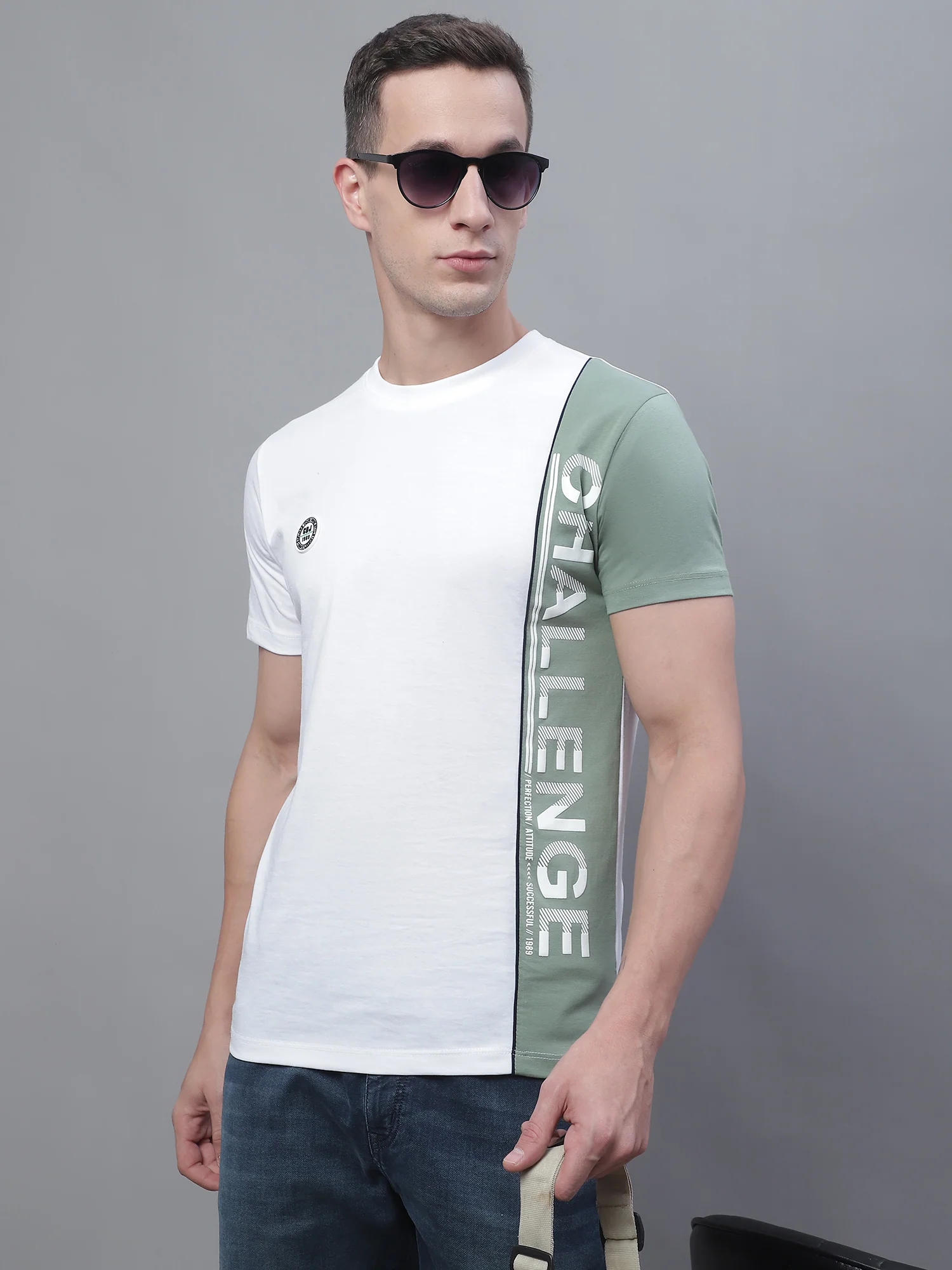T-Shirt for Men | Breathable & Soft with Color Fastness Regular Fit Round Neck Poly Cotton Fabric Printed Pattern - Image 4
