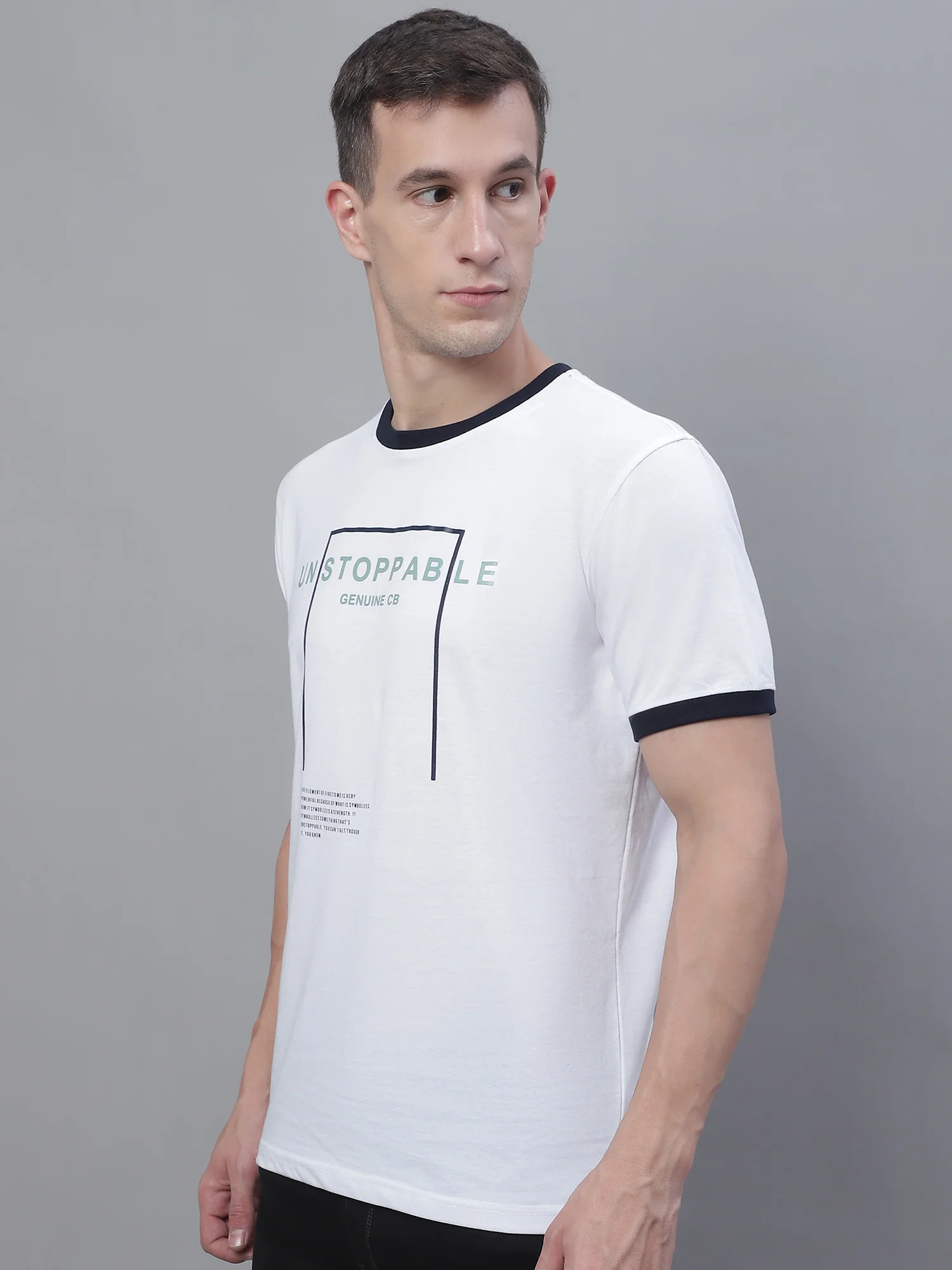 T-Shirt for Men | Breathable & Soft with Color Fastness Regular Fit Round Neck Poly Cotton Fabric Printed Pattern - Image 2