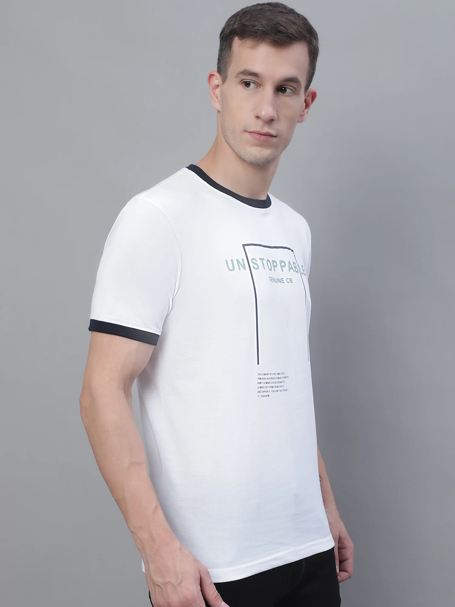 T-Shirt for Men | Breathable & Soft with Color Fastness Regular Fit Round Neck Poly Cotton Fabric Printed Pattern - Image 3