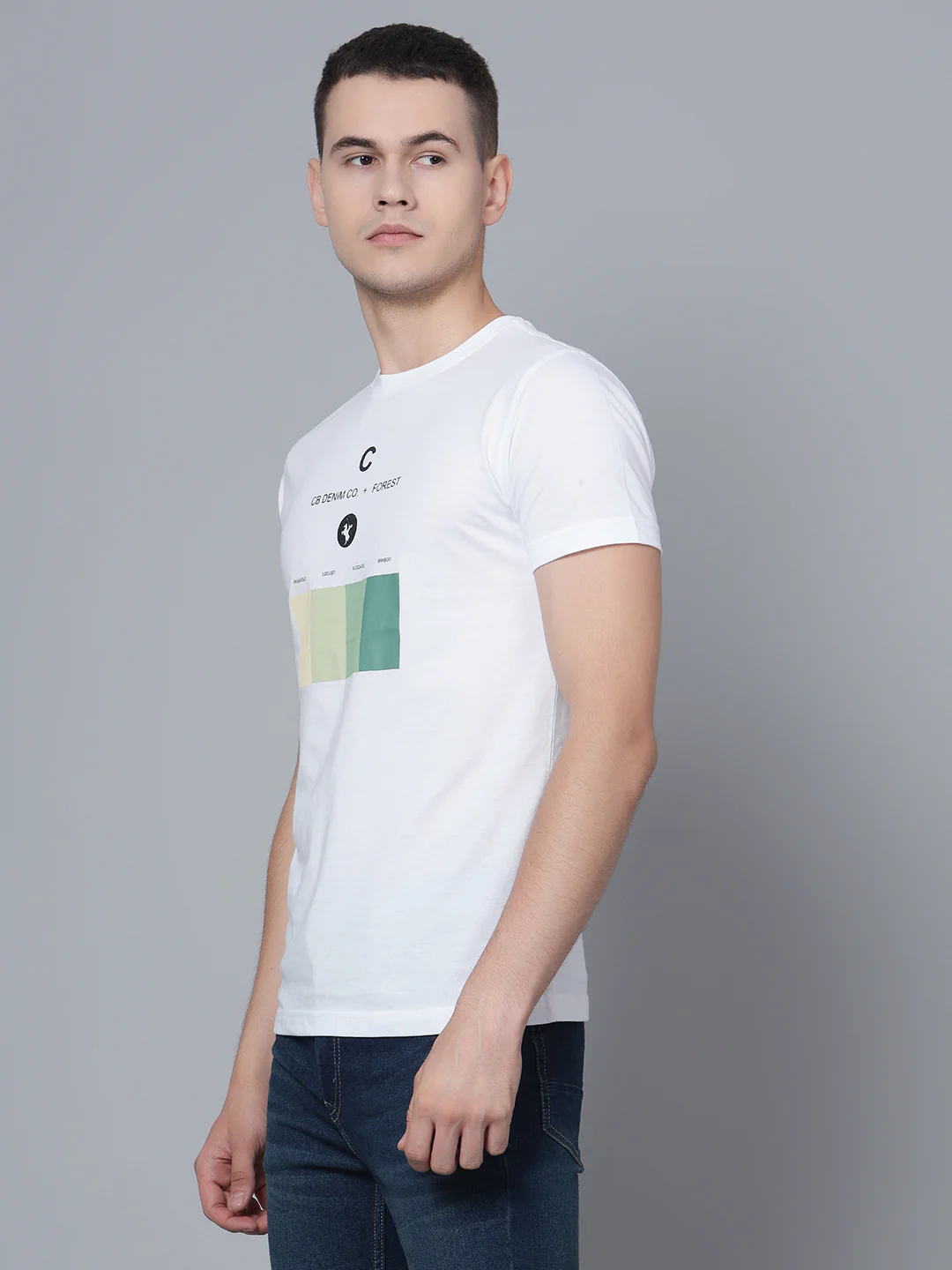 T-Shirt for Men | Breathable & Soft with Color Fastness Regular Fit Round Neck Poly Cotton Fabric Printed Pattern - Image 2