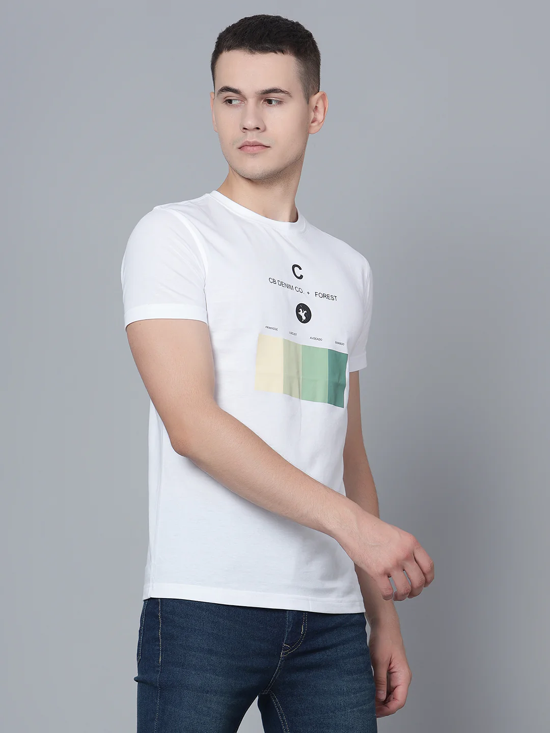 T-Shirt for Men | Breathable & Soft with Color Fastness Regular Fit Round Neck Poly Cotton Fabric Printed Pattern - Image 3