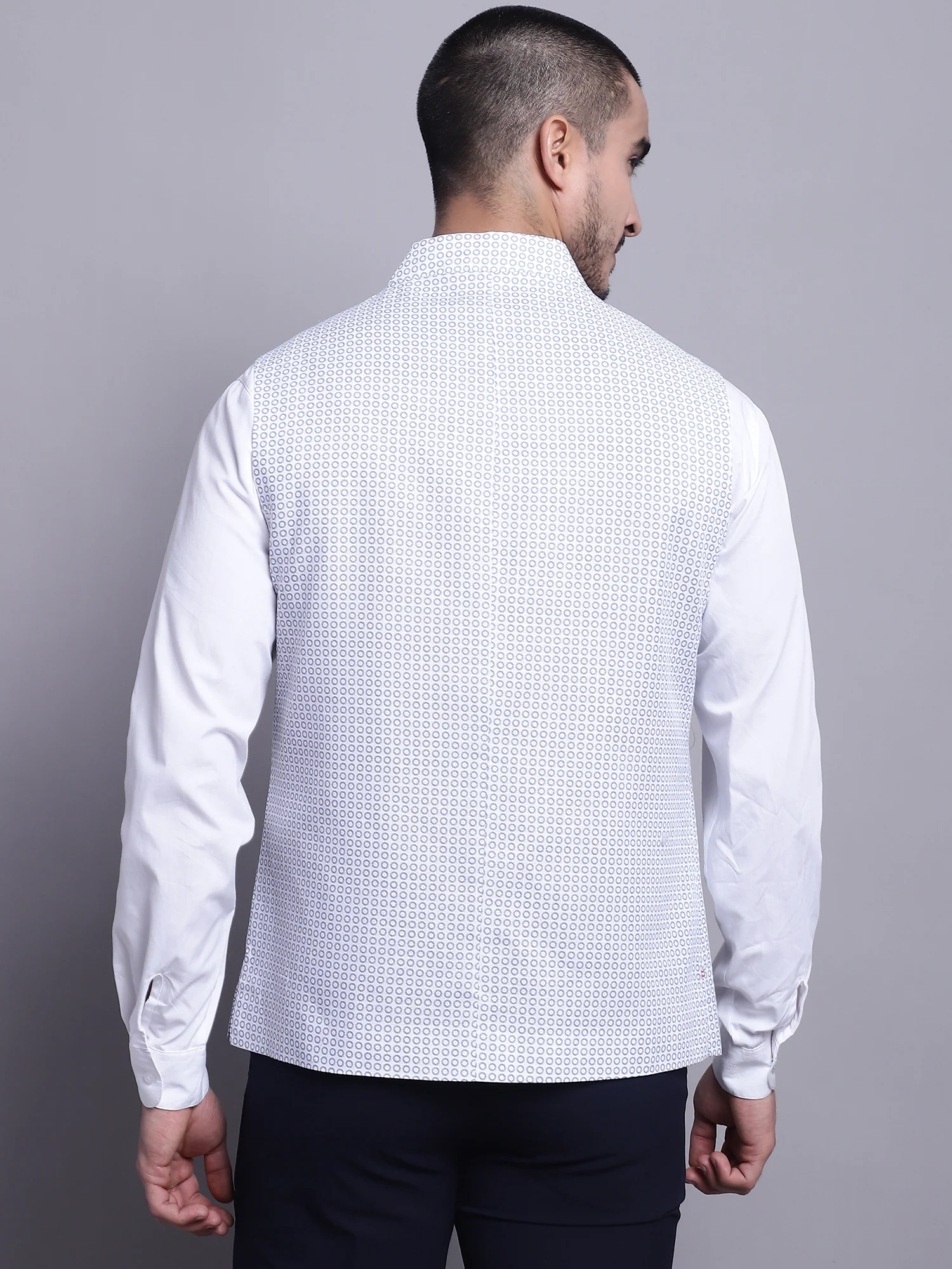 Men White Waist Coat - Image 2
