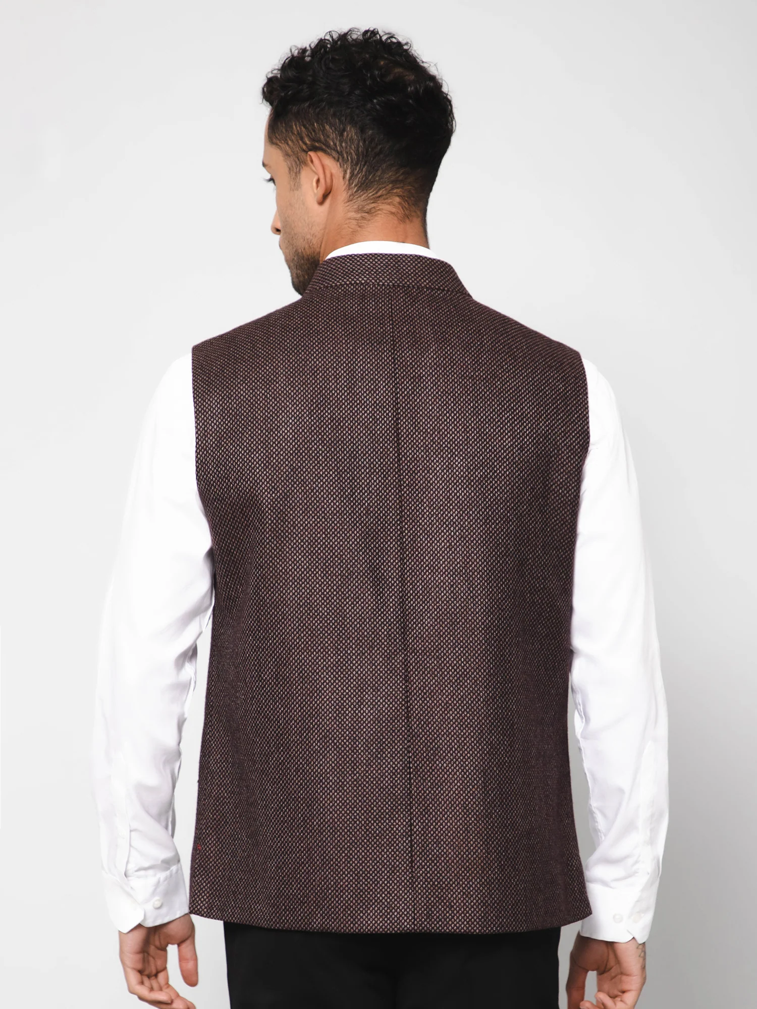 Men Wine Waist Coat - Image 4