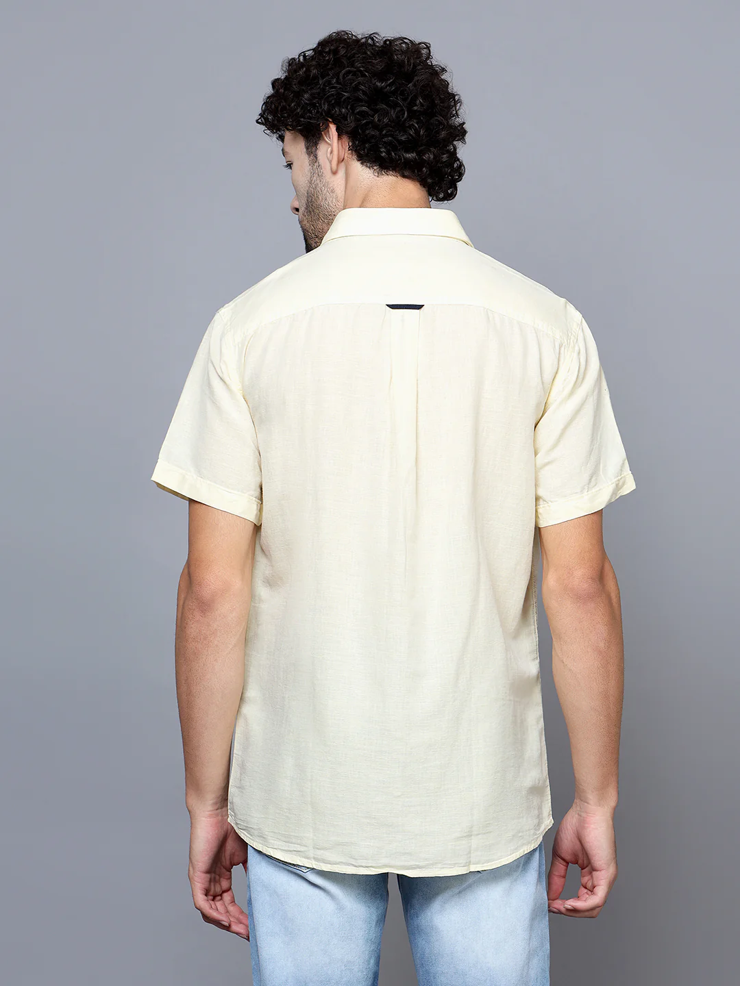 Casual Shirt for Men | Breathable & Soft with Color Fastness Regular Fit Spread Collar Neck Cotton Fabric Solid Pattern - Image 2
