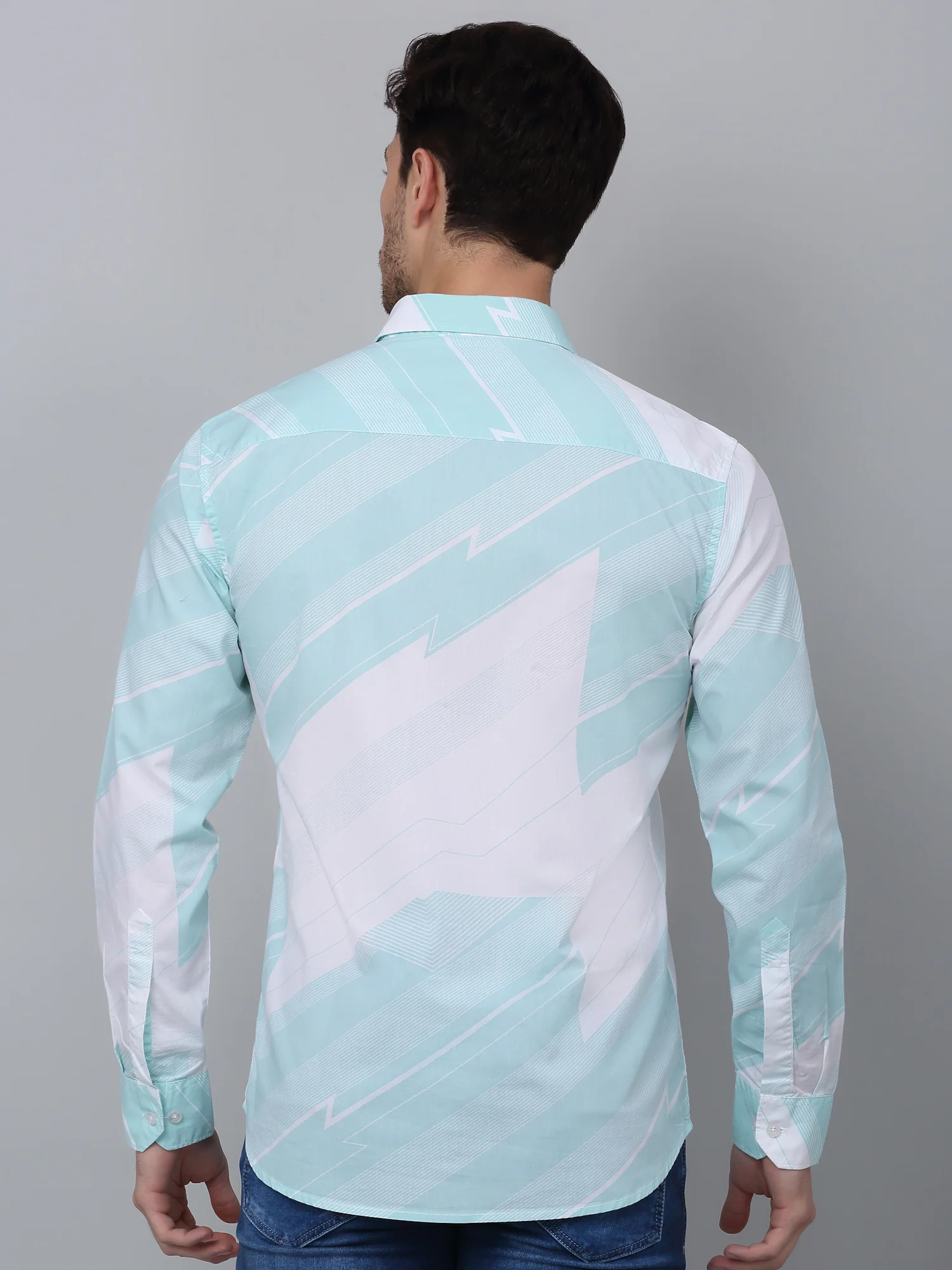 Casual Shirt for Men | Breathable & Soft with Color Fastness Regular Fit Spread Collar Neck Cotton Fabric Printed Pattern - Image 2