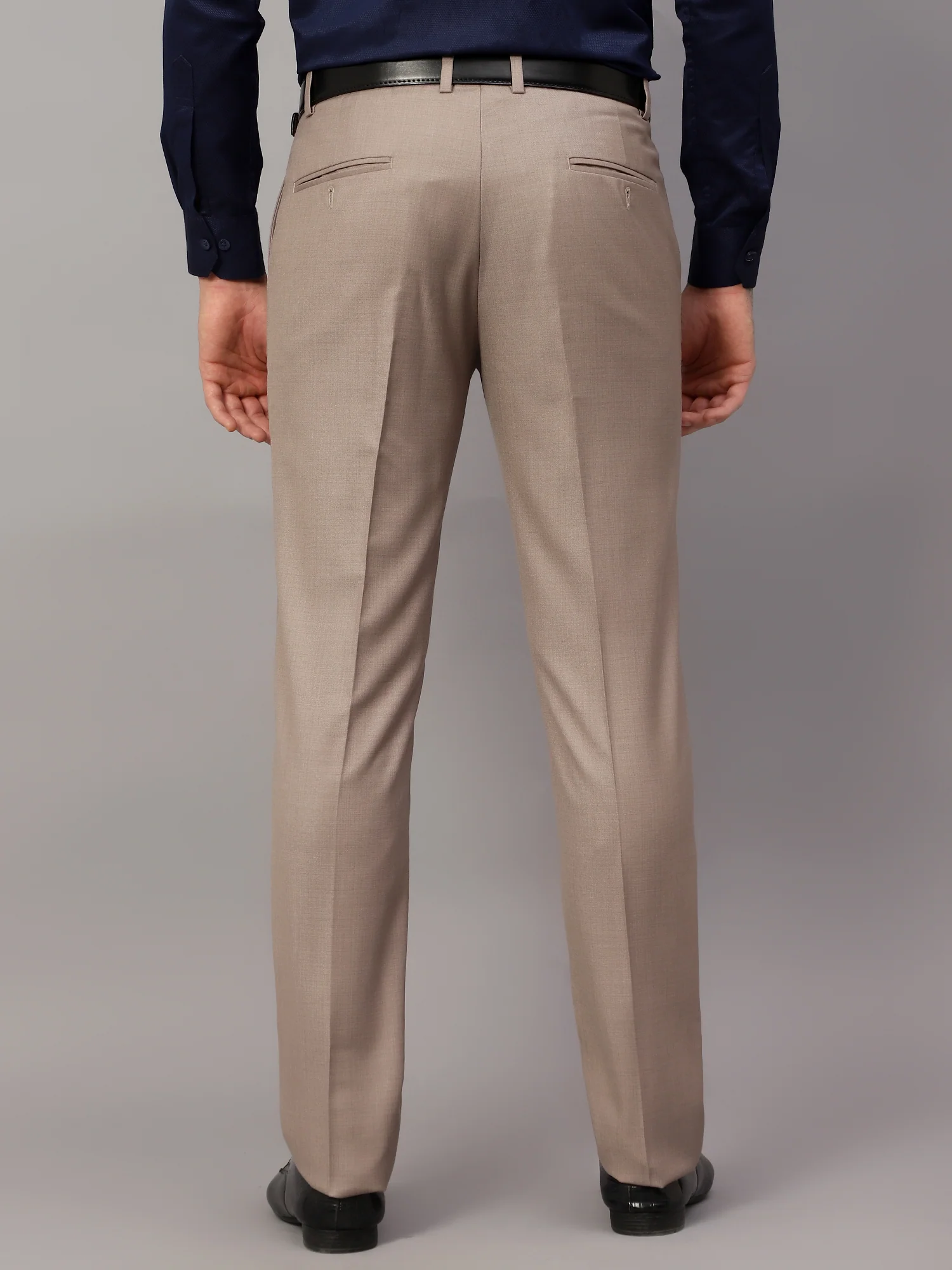 Formal Trouser for Men | Breathable & Soft with Color Fastness Regular Fit Terry Rayon Fabric Self Design Pattern Hook & Eye Closure - Image 2