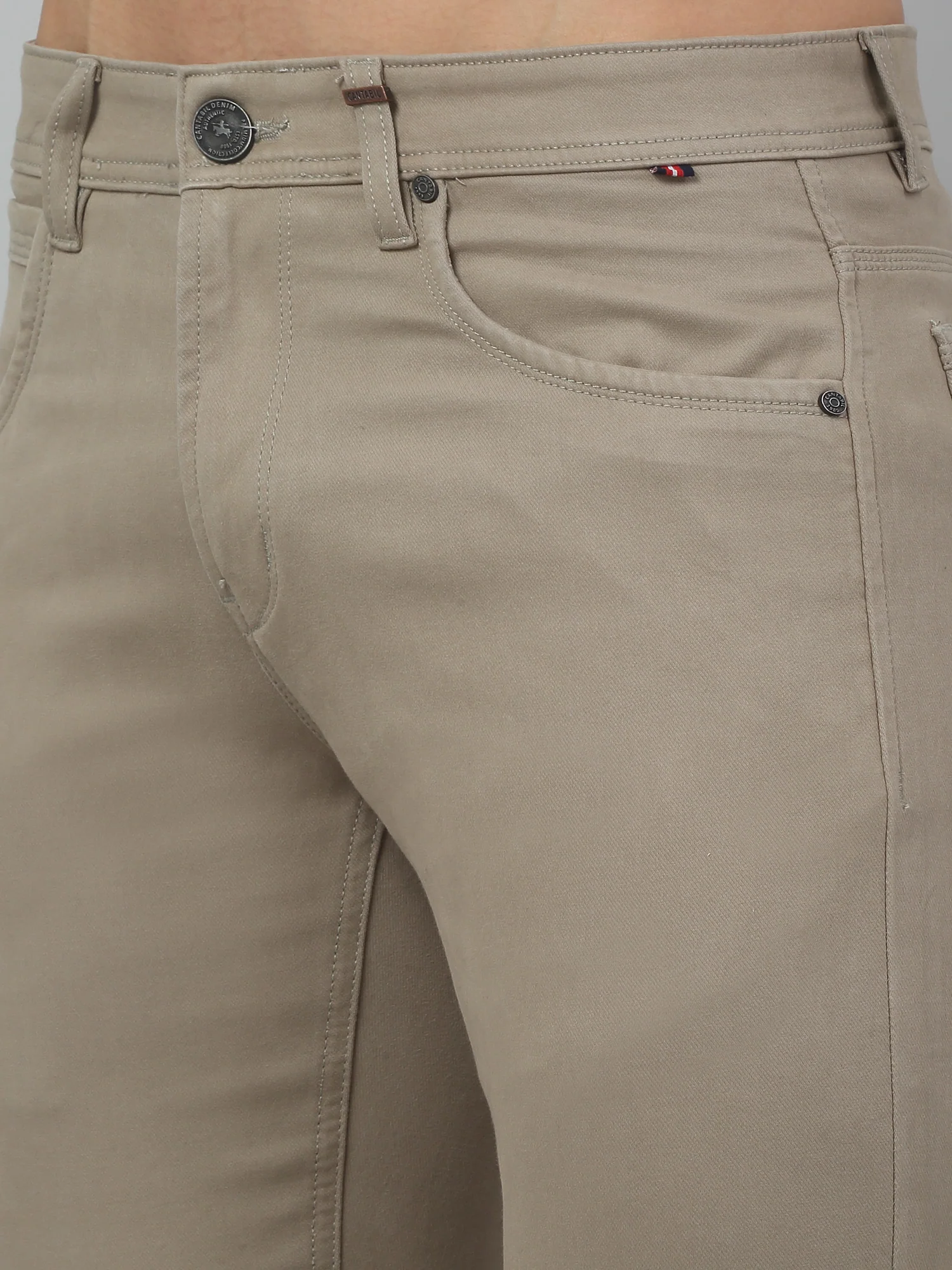 Men's Casual Flat front Stone  Trousers - Image 5