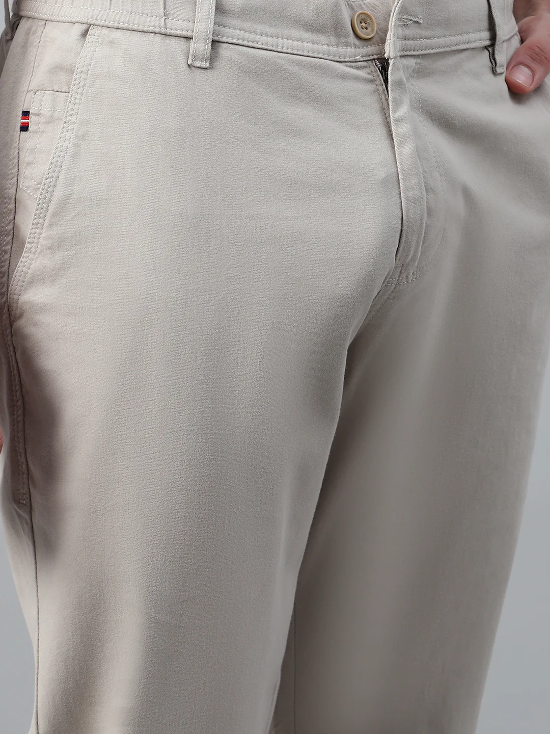 Men's Beige Solid Casual Jogger - Image 5