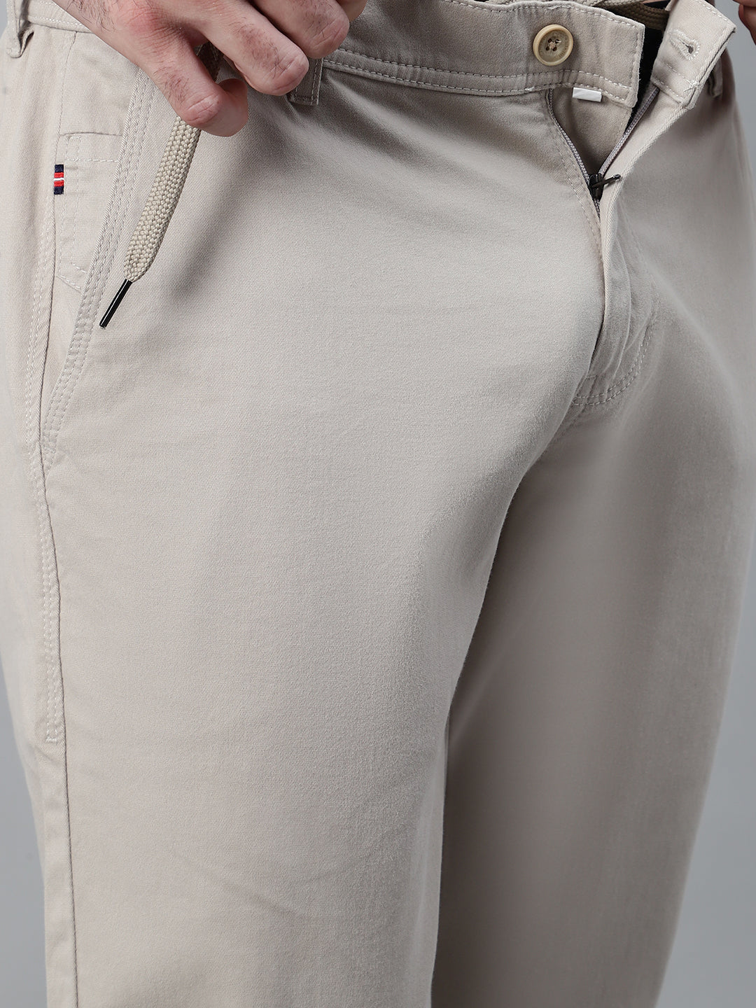 Men's Beige Solid Casual Jogger - Image 6