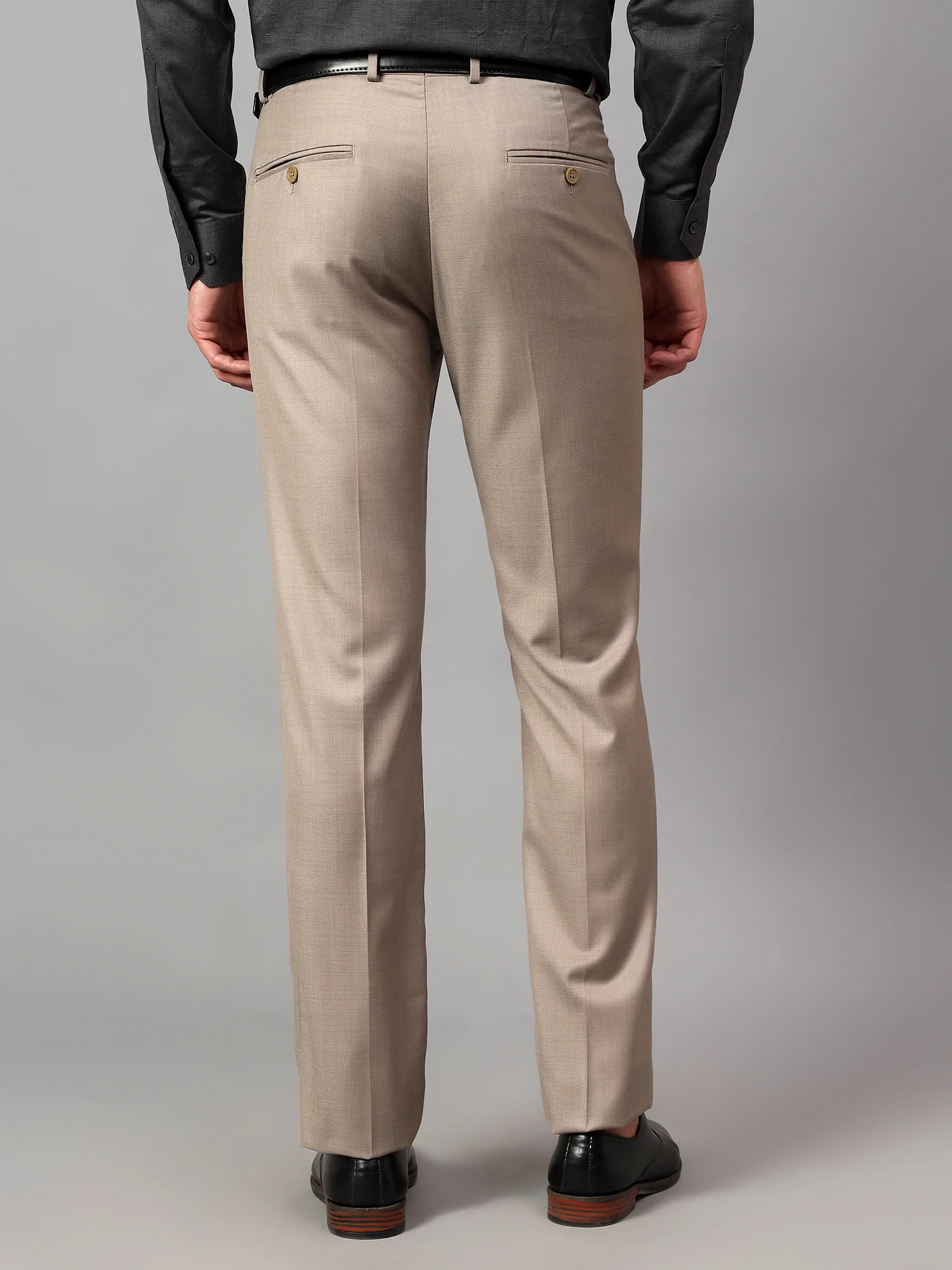 Formal Trouser for Men | Breathable & Soft with Color Fastness Regular Fit Terry Rayon Fabric Self Design Pattern Hook & Eye Closure - Image 2