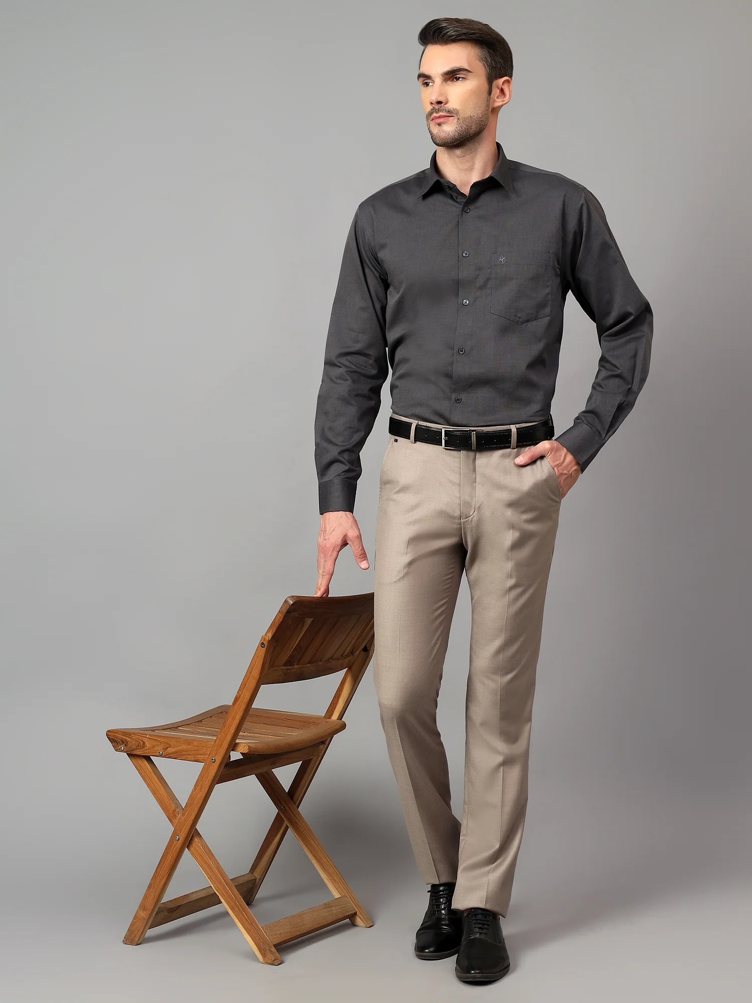 Formal Trouser for Men | Breathable & Soft with Color Fastness Regular Fit Terry Rayon Fabric Self Design Pattern Hook & Eye Closure - Image 6