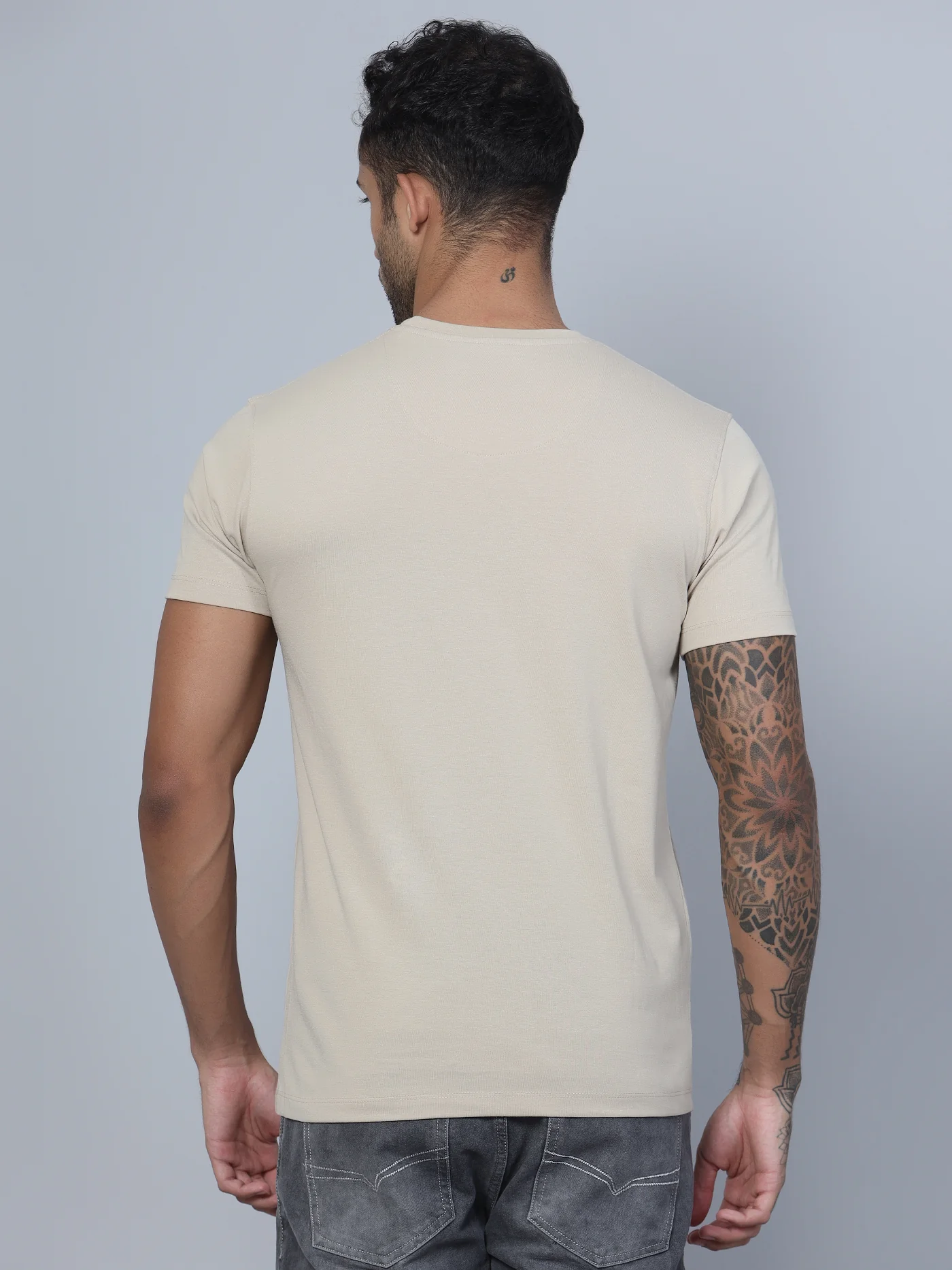 T-Shirt for Men | Breathable & Soft with Color Fastness Regular Fit Round Neck Poly Cotton Fabric Printed Pattern - Image 4