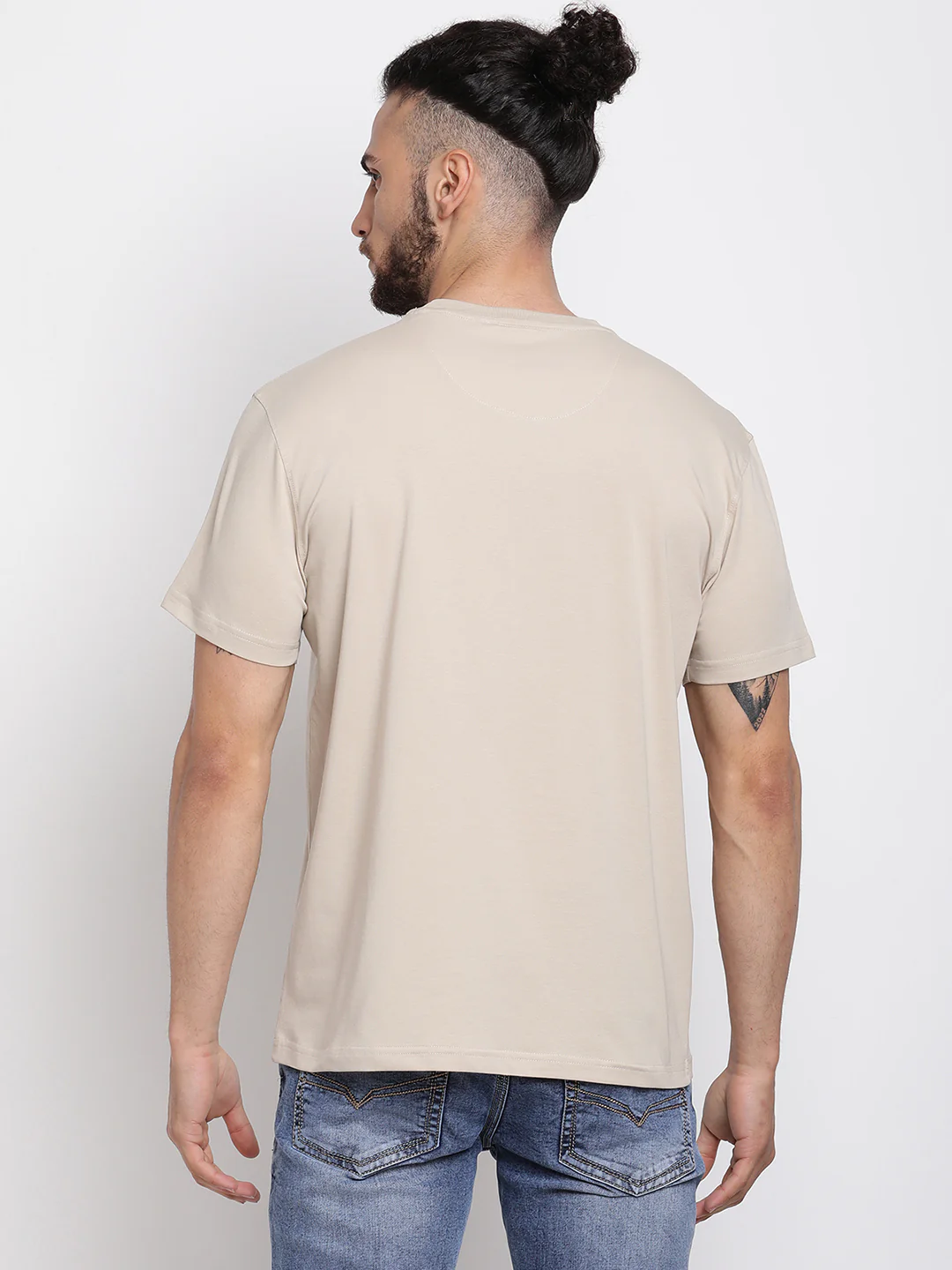 T-Shirt for Men | Breathable & Soft with Color Fastness Regular Fit Round Neck Cotton Blend Fabric Printed Pattern - Image 2