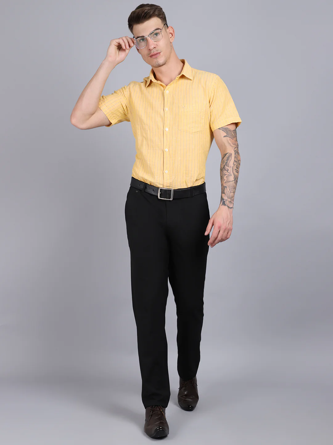 Formal Trouser for Men | Breathable & Soft with Color Fastness Regular Fit Poly Viscose Fabric Solid Pattern Hook & Eye Closure - Image 5