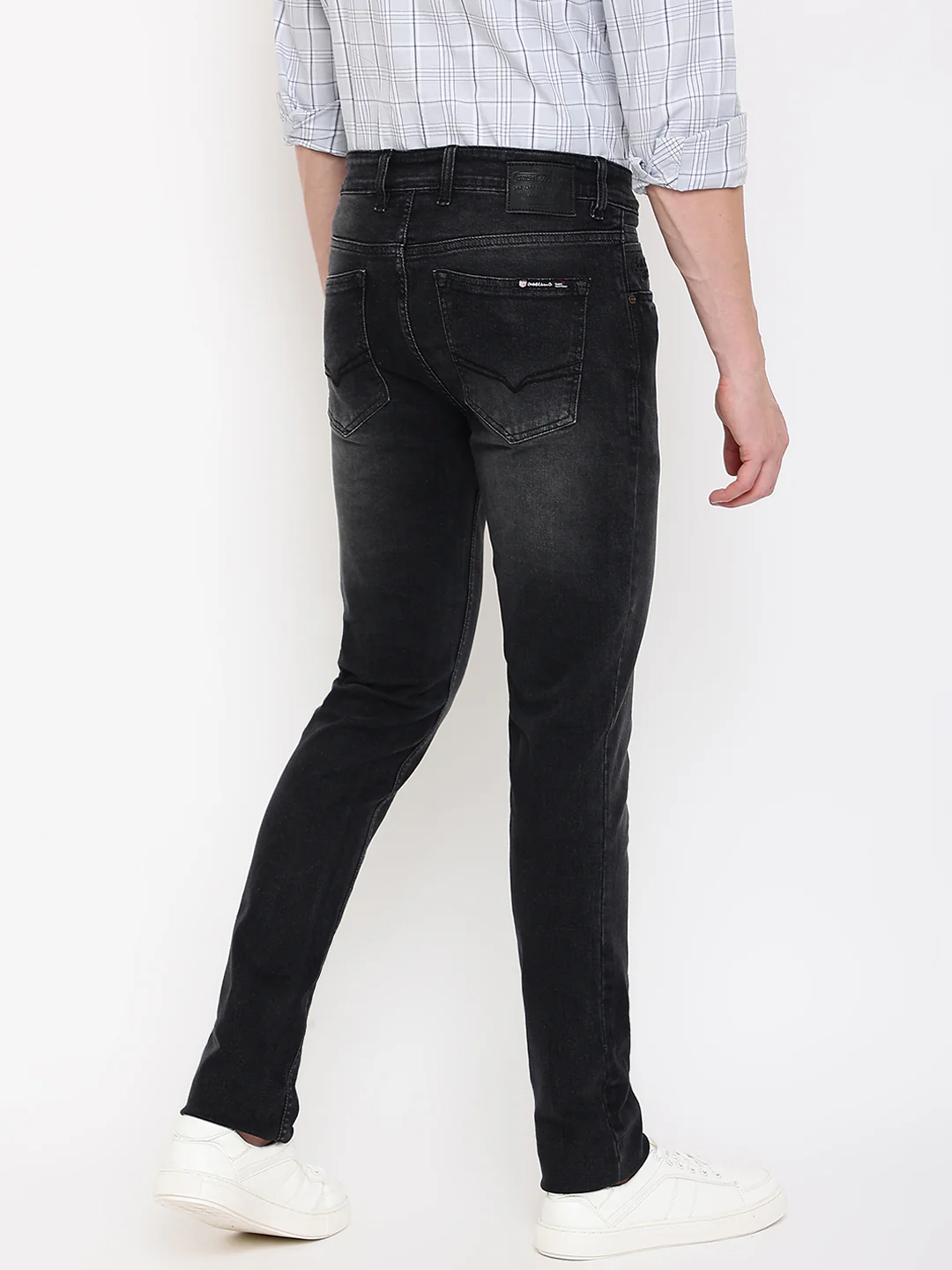 Denim Jeans for Men l Breathable & Soft with Color Fastness Ultra Narrow Fit Cotton Fabric Solid Pattern Button Closure - Image 4