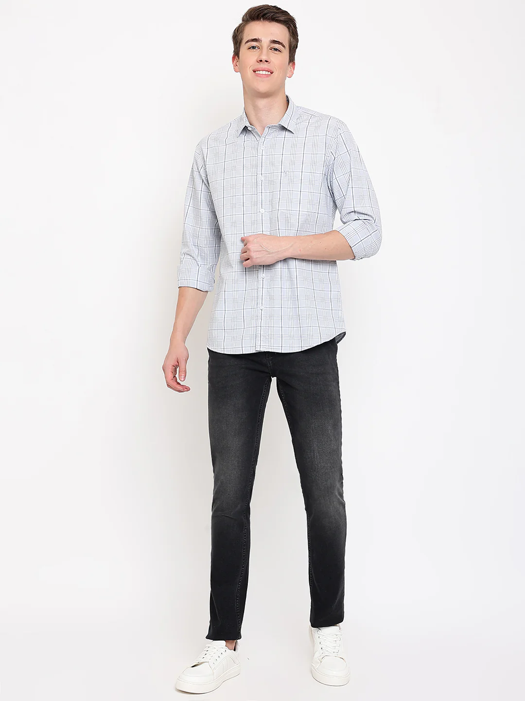 Denim Jeans for Men l Breathable & Soft with Color Fastness Ultra Narrow Fit Cotton Fabric Solid Pattern Button Closure - Image 5