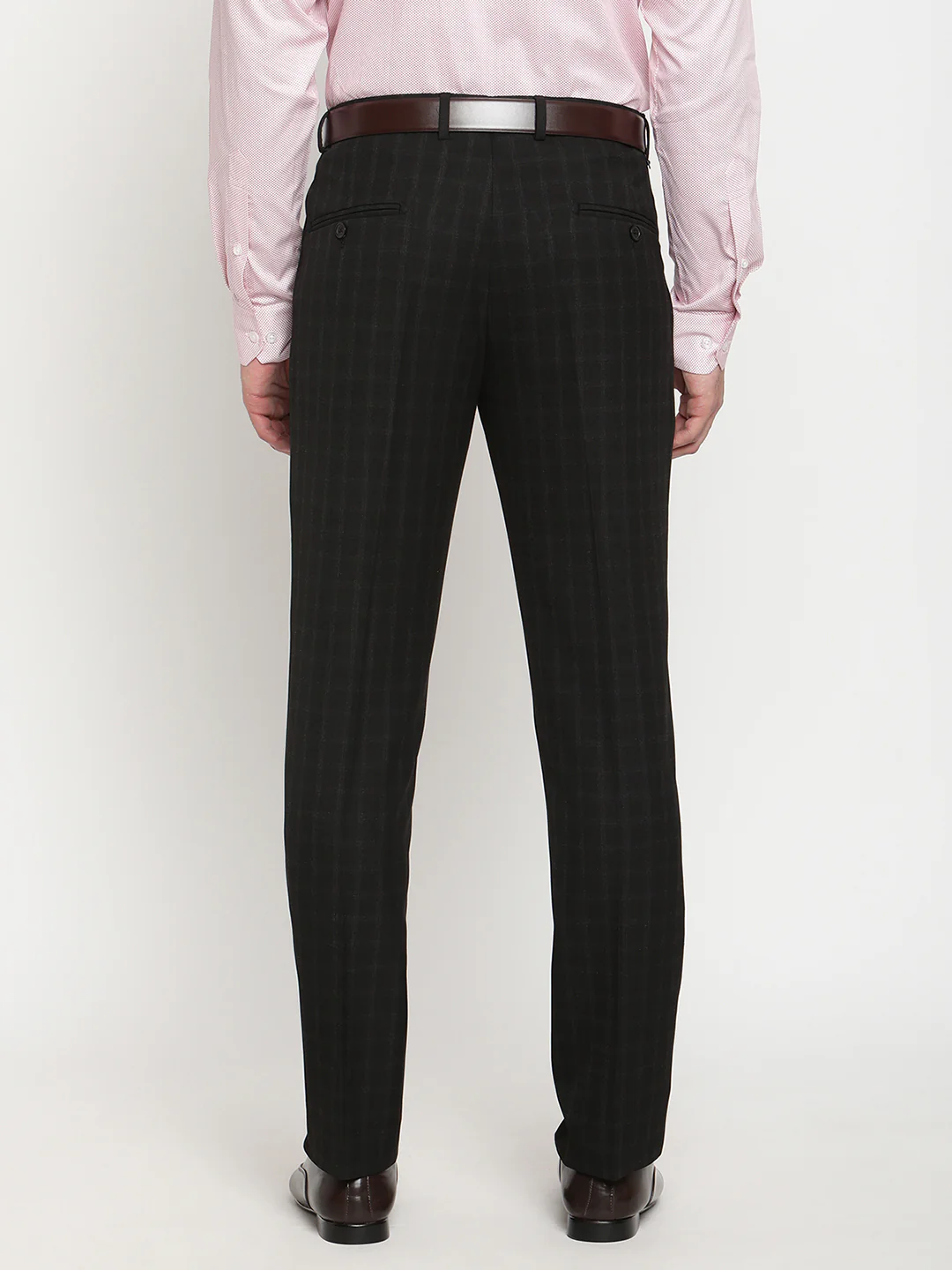 Formal Trouser for Men | Breathable & Soft with Color Fastness Regular Fit Poly Viscose Fabric Check Pattern Hook & Eye Closure - Image 2
