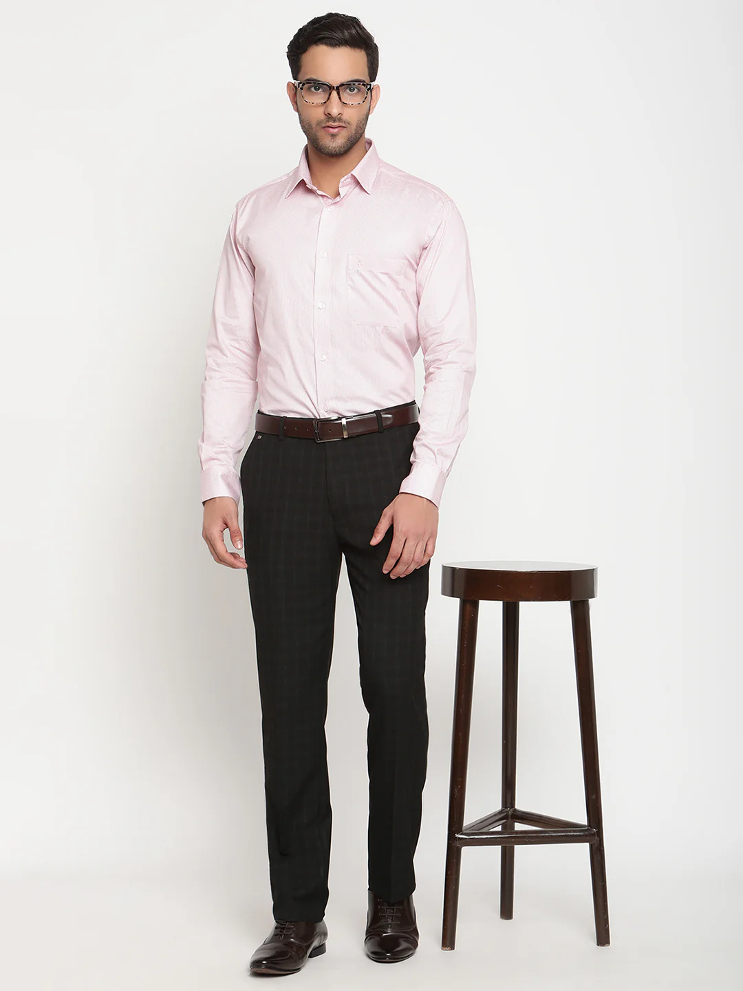 Formal Trouser for Men | Breathable & Soft with Color Fastness Regular Fit Poly Viscose Fabric Check Pattern Hook & Eye Closure - Image 6
