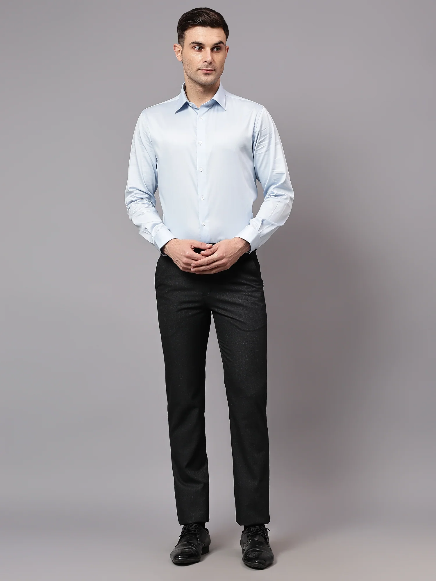 Formal Trouser for Men | Breathable & Soft with Color Fastness Regular Fit Poly Viscose Fabric Self Design Pattern Hook & Eye Closure - Image 6
