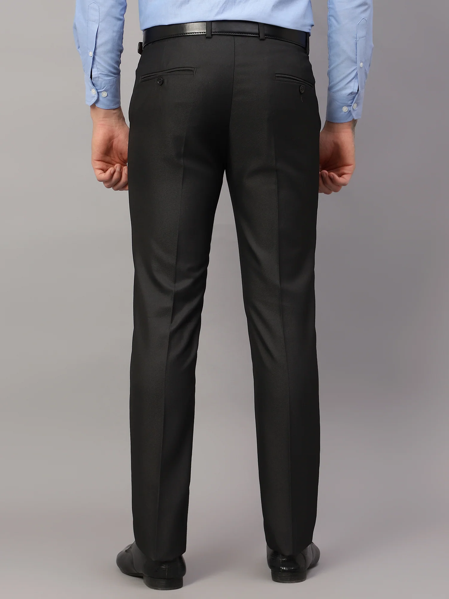 Formal Trouser for Men | Breathable & Soft with Color Fastness Regular Fit Poly Viscose Fabric Solid Pattern Hook & Eye Closure - Image 2