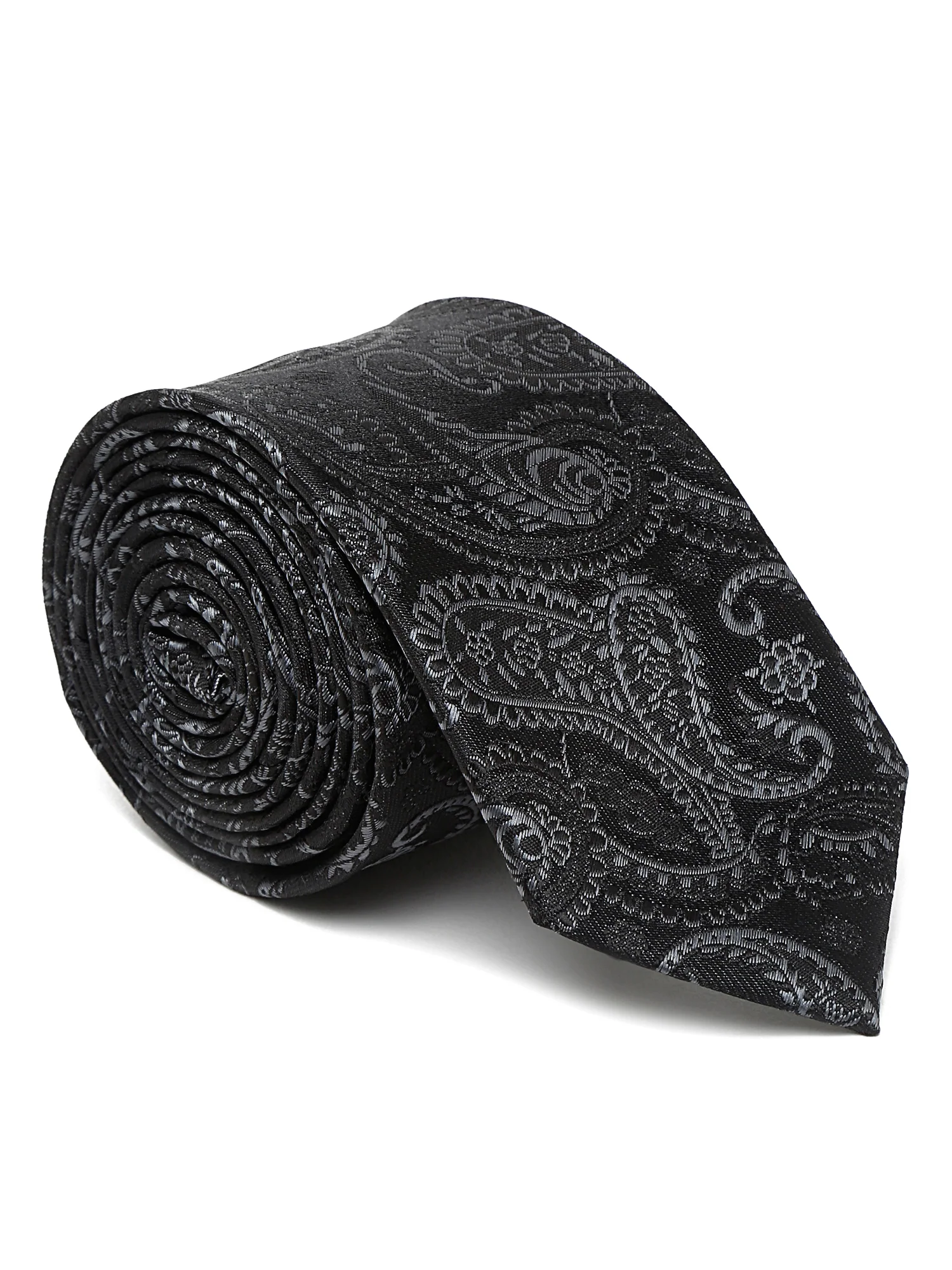 Men's Black Fashion Broad Tie - Image 2