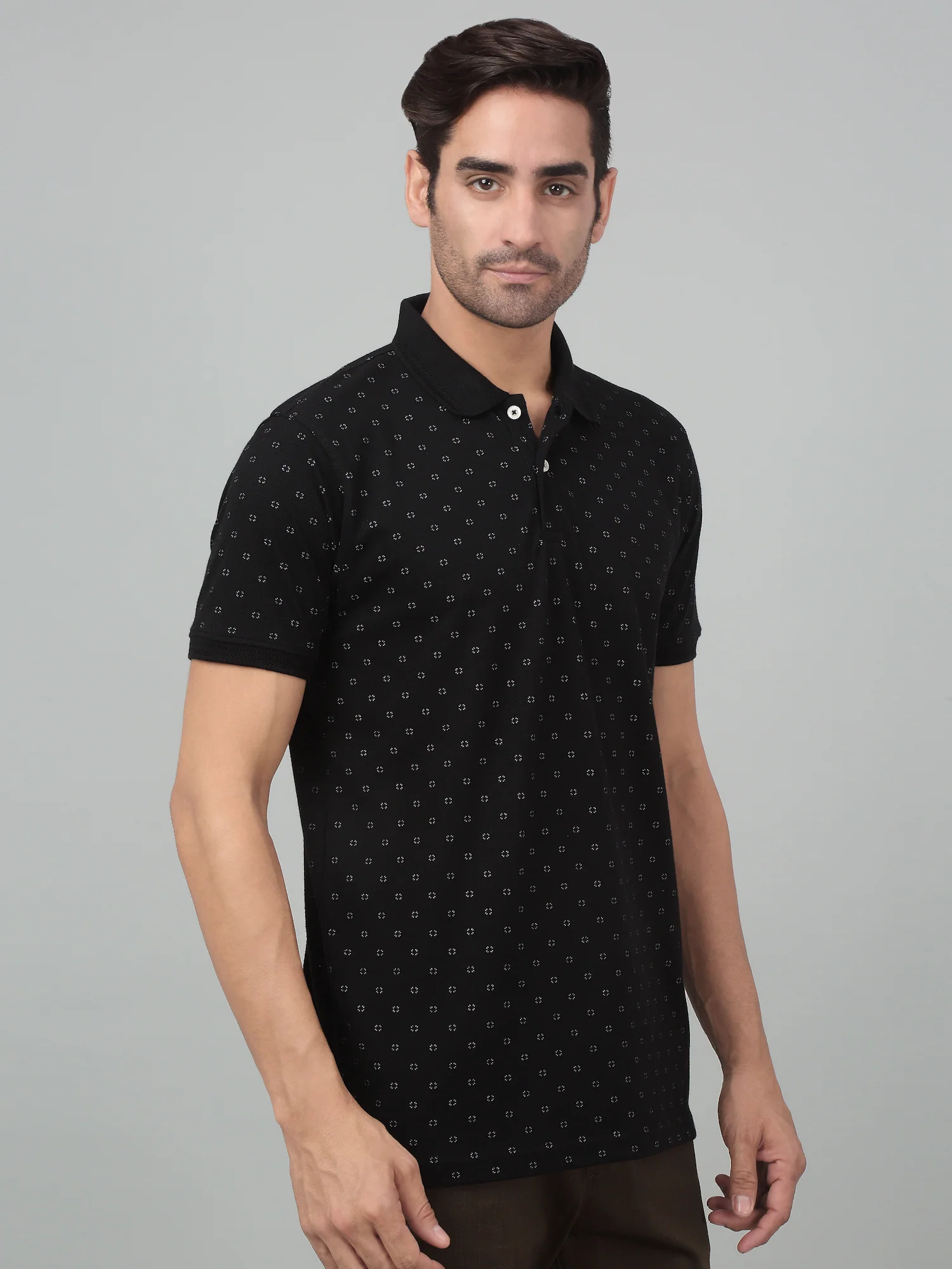 T-Shirt for Men | Breathable & Soft with Color Fastness Regular Fit Polo Neck Poly Cotton Fabric Printed Pattern - Image 4