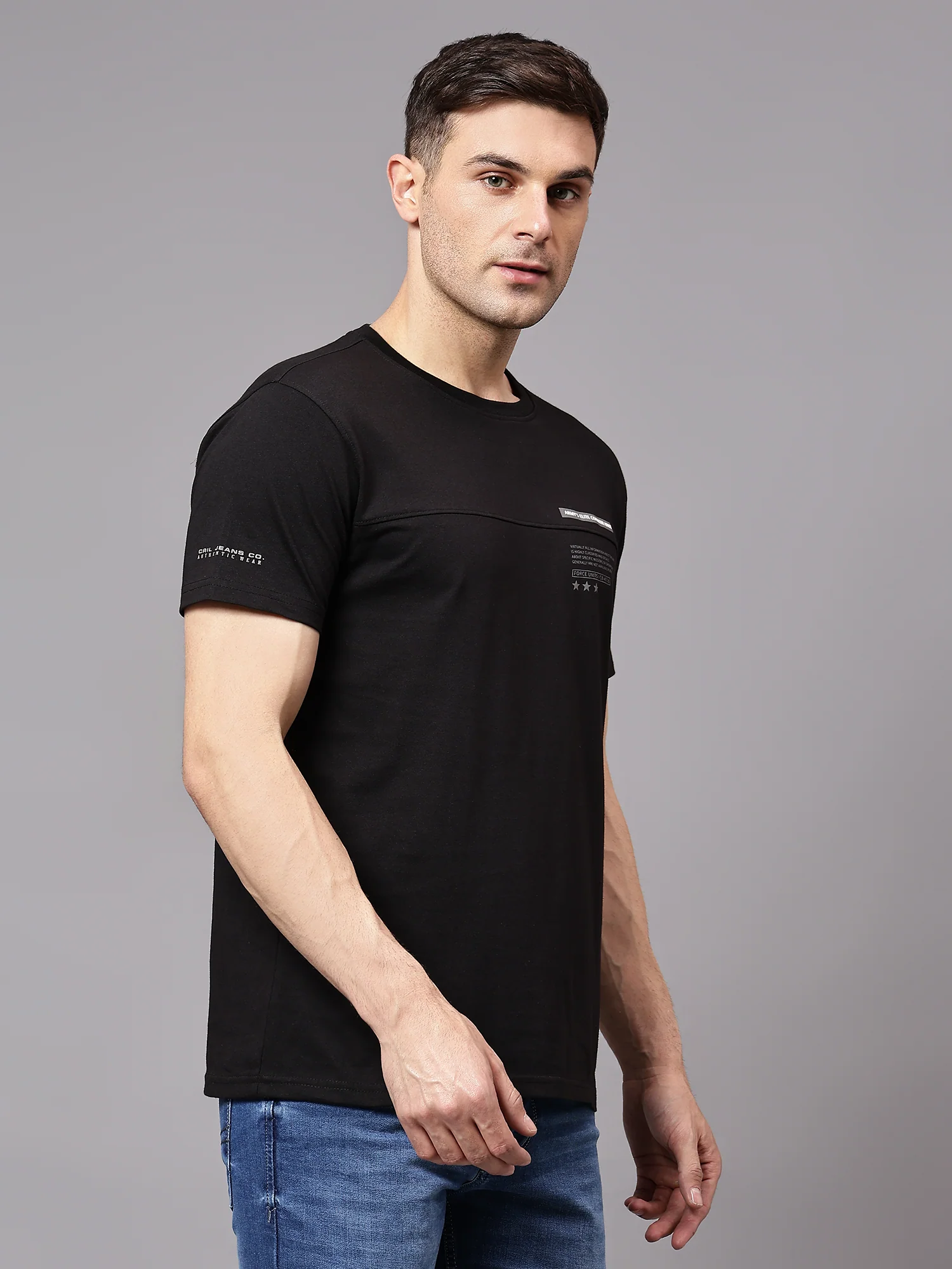 T-Shirt for Men | Breathable & Soft with Color Fastness Regular Fit Round Neck Poly Cotton Fabric Solid Pattern - Image 4
