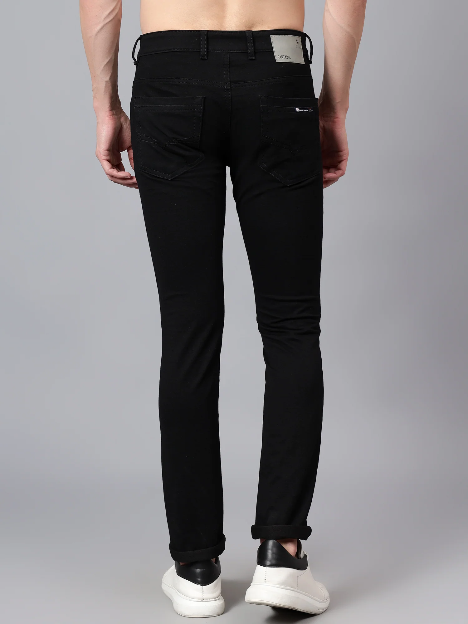 Denim Jeans for Men l Breathable & Soft with Color Fastness Narrow Fit Cotton Fabric Solid Pattern Button Closure - Image 2