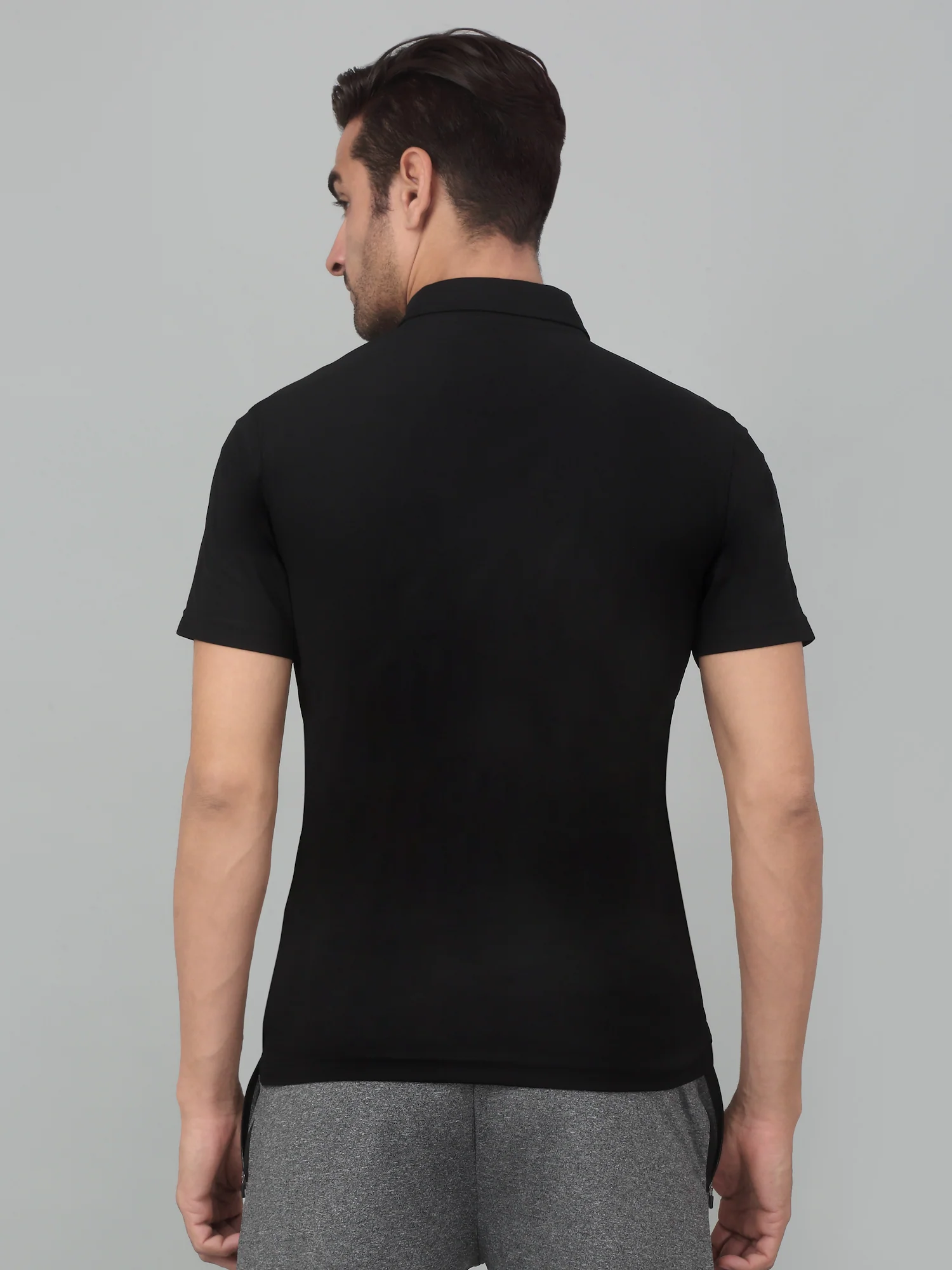 T-Shirt for Men | Breathable & Soft with Color Fastness Regular Fit Polo Neck Polyester Fabric Solid Pattern - Image 2