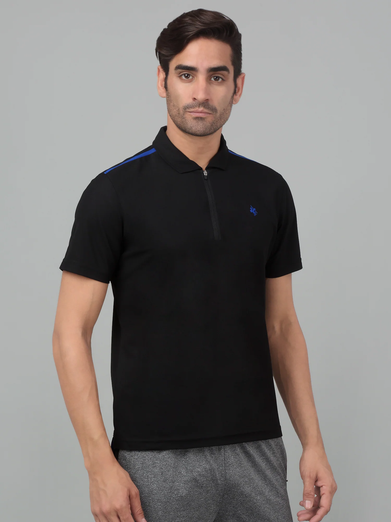 T-Shirt for Men | Breathable & Soft with Color Fastness Regular Fit Polo Neck Polyester Fabric Solid Pattern - Image 4