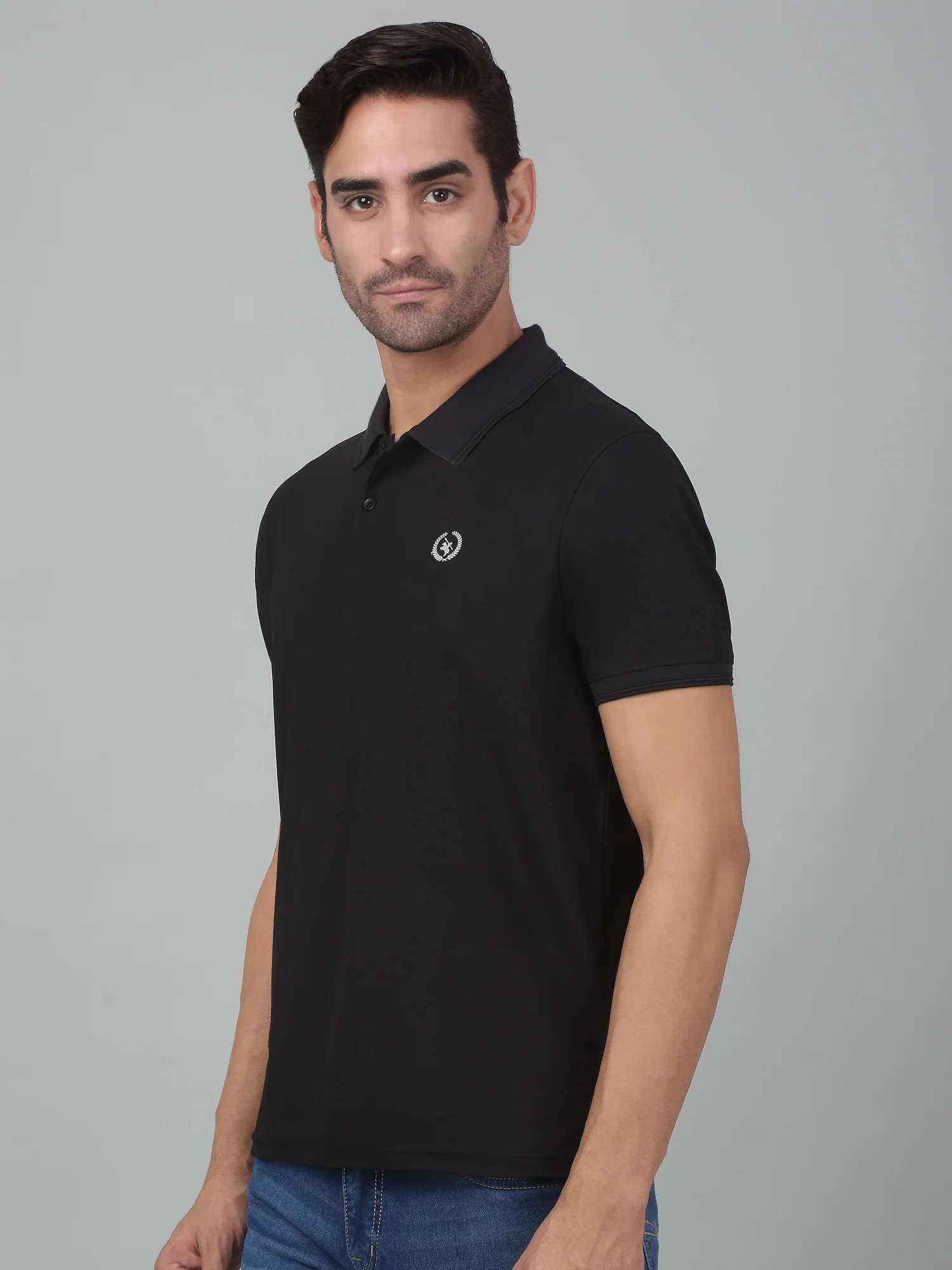 T-Shirt for Men | Breathable & Soft with Color Fastness Regular Fit Polo Neck Polyester Fabric Solid Pattern - Image 2