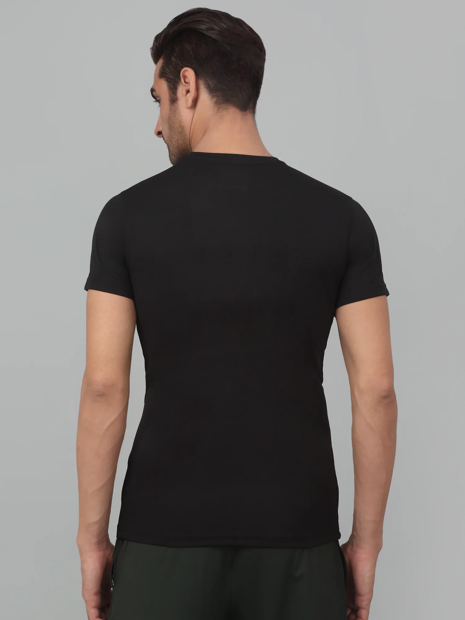 T-Shirt for Men | Breathable & Soft with Color Fastness Regular Fit Round Neck Polyester Fabric Solid Pattern - Image 2