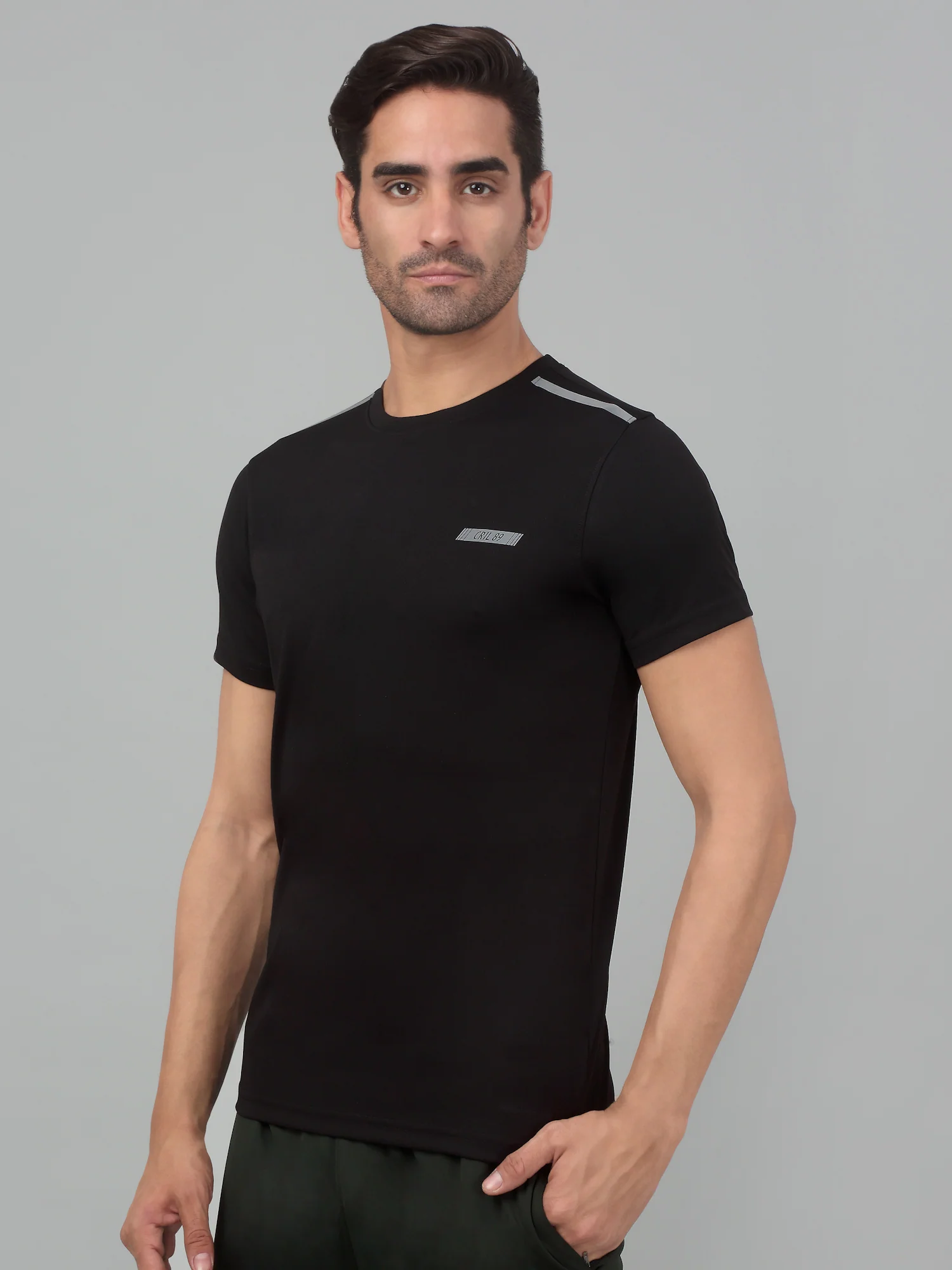 T-Shirt for Men | Breathable & Soft with Color Fastness Regular Fit Round Neck Polyester Fabric Solid Pattern - Image 3