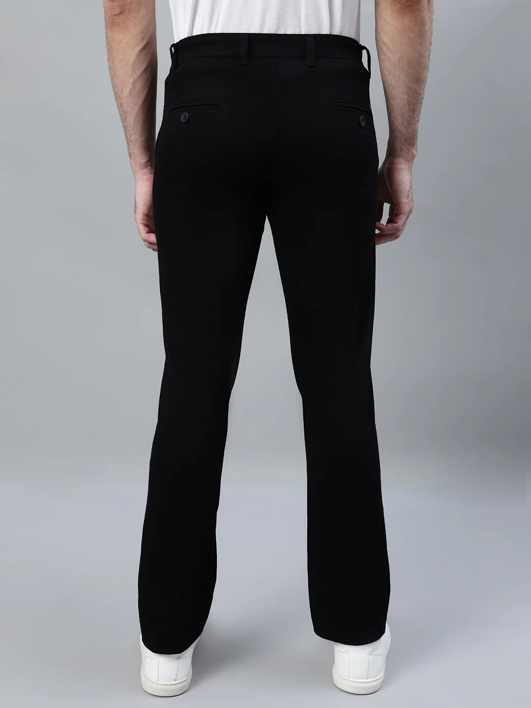 Casual Trouser for Men | Breathable & Soft with Color Fastness Regular Fit Cotton Blend Fabric Solid Pattern Button Closure - Image 2