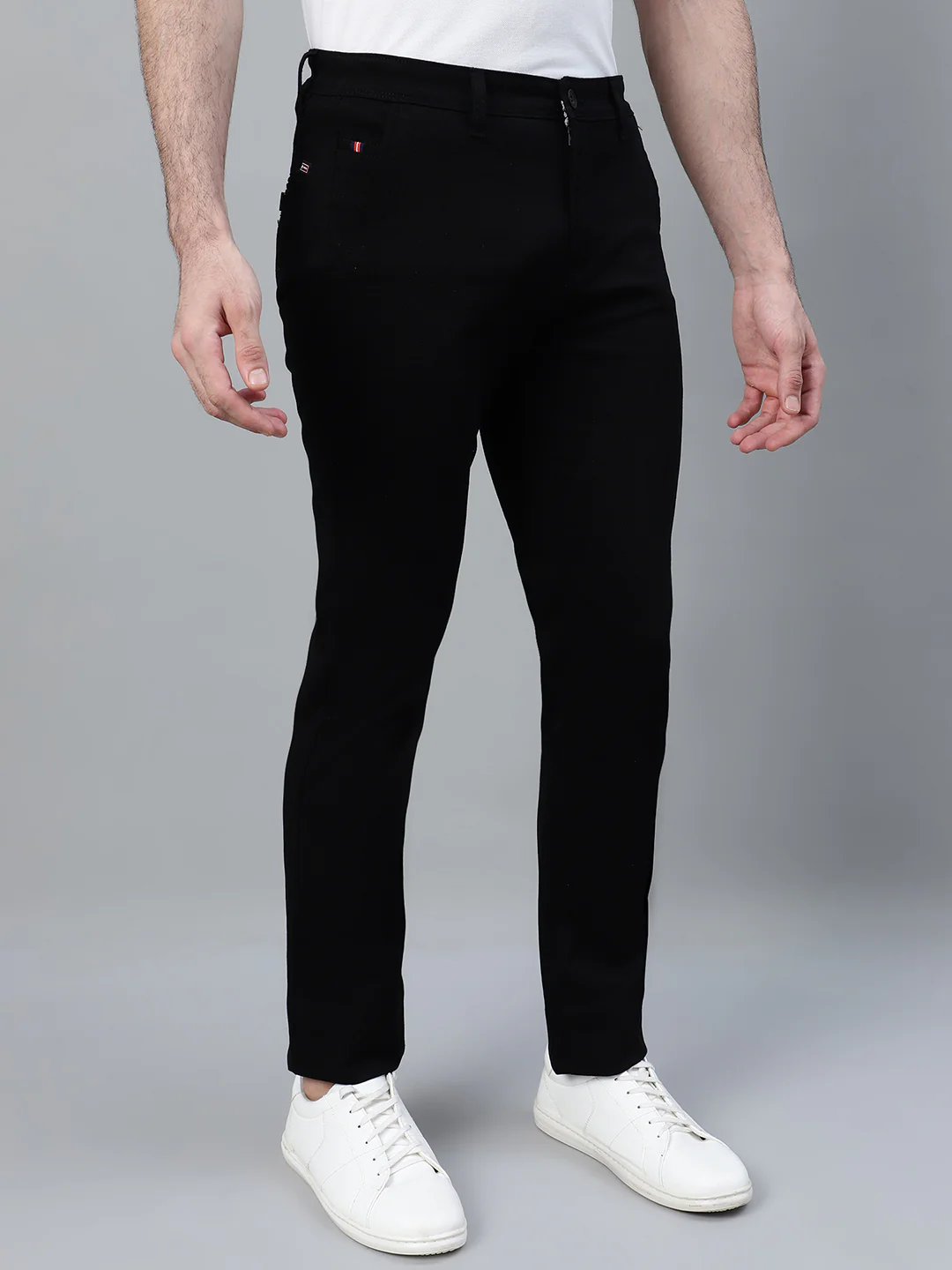 Casual Trouser for Men | Breathable & Soft with Color Fastness Regular Fit Cotton Blend Fabric Solid Pattern Button Closure - Image 4